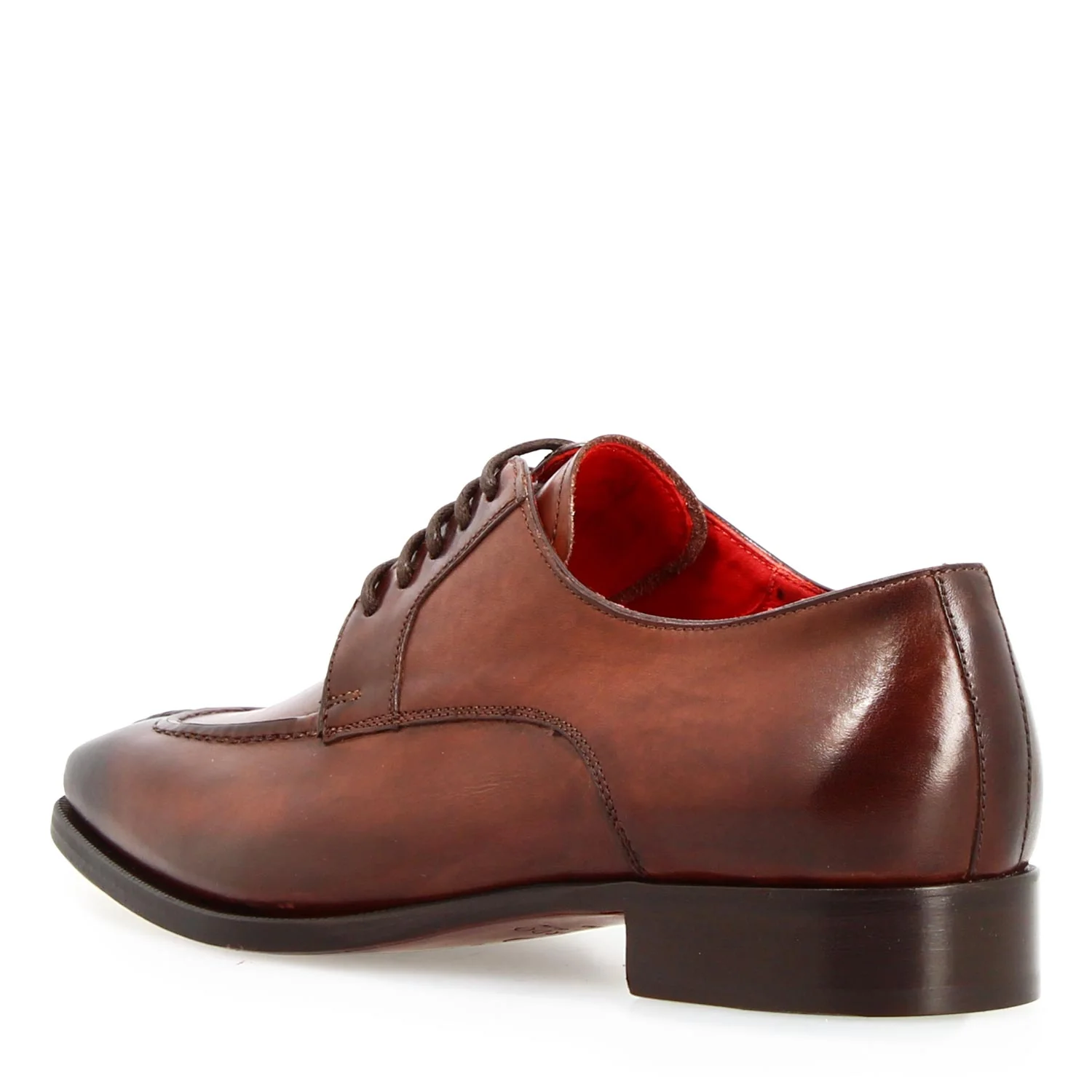 Alfeo marrone derby da uomo artigianale in pelle - Image 4