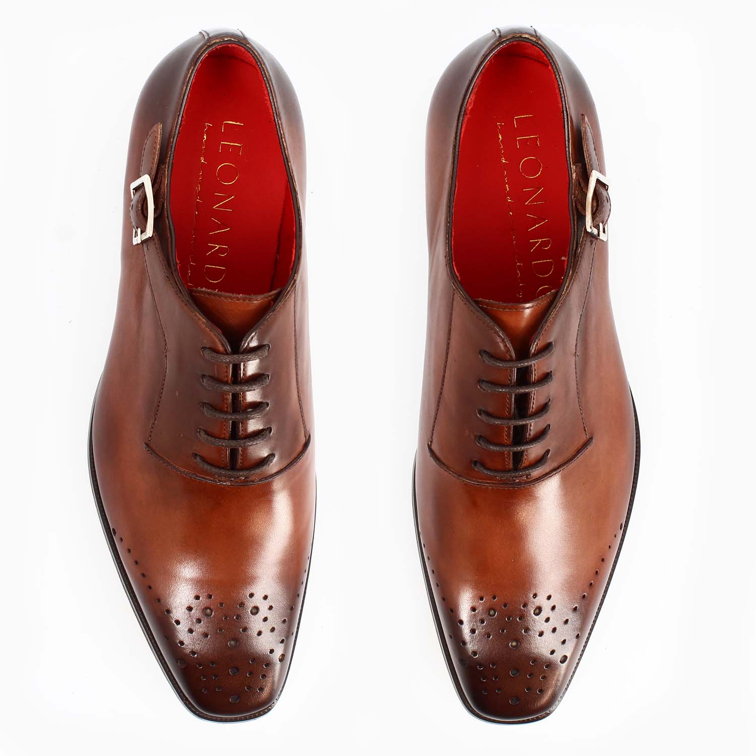Appiano marrone oxford con fibbia semibrogue in pelle - Image 2