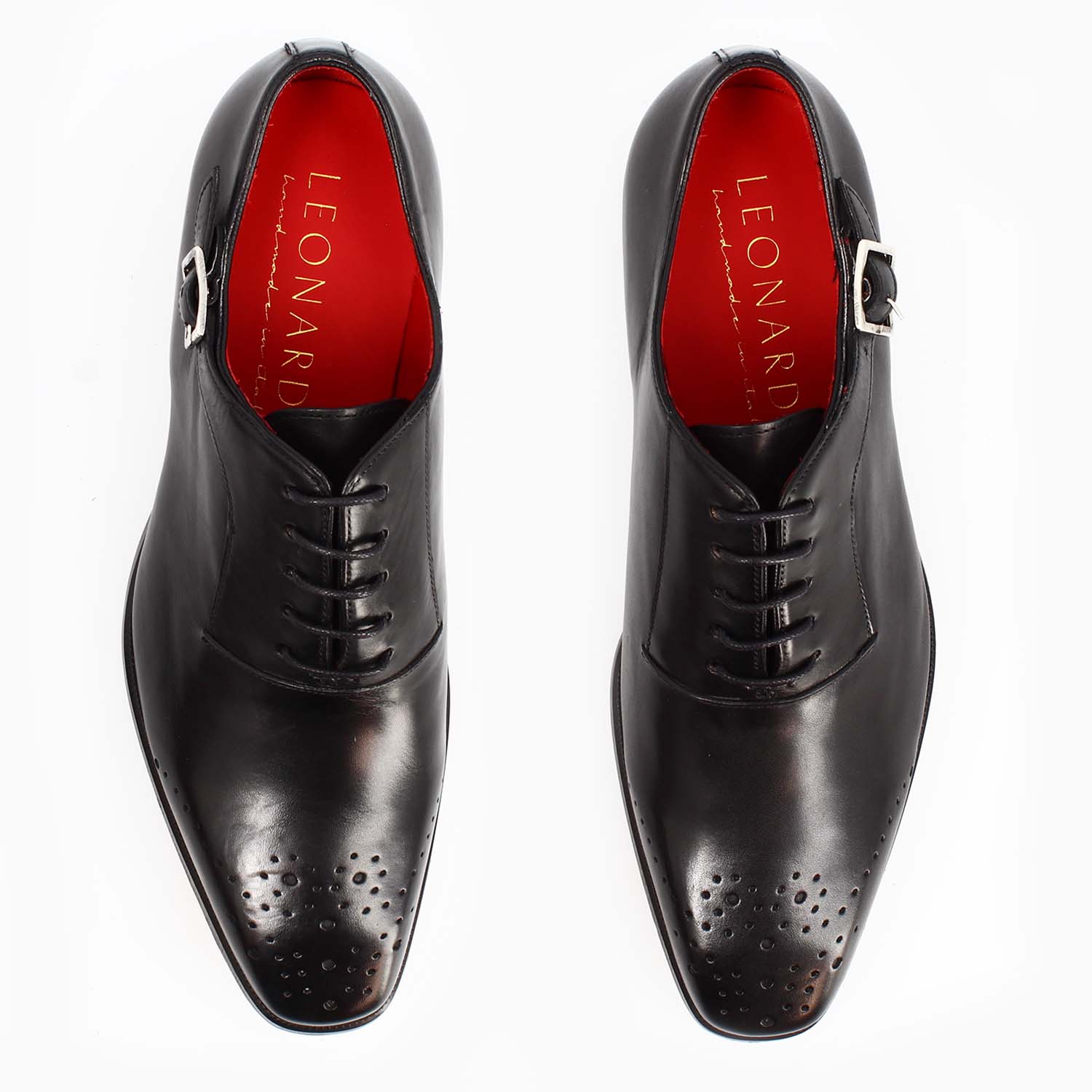 Appiano nero oxford da uomo semibrogue in pelle - Image 2