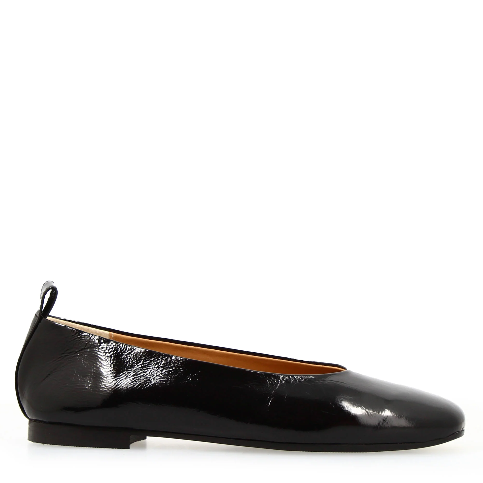 Ballerina artigianale da donna in pelle lucida colore nero - Image 4