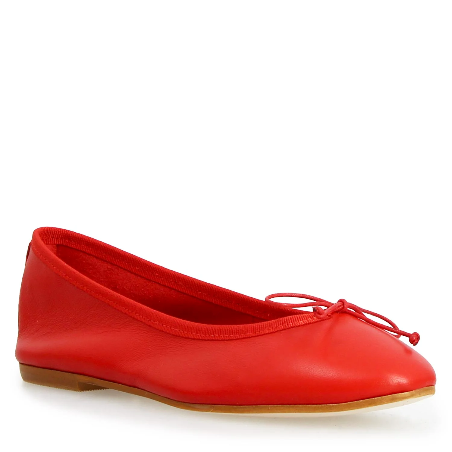 Ballerine da donna Fiocco in pelle rossa