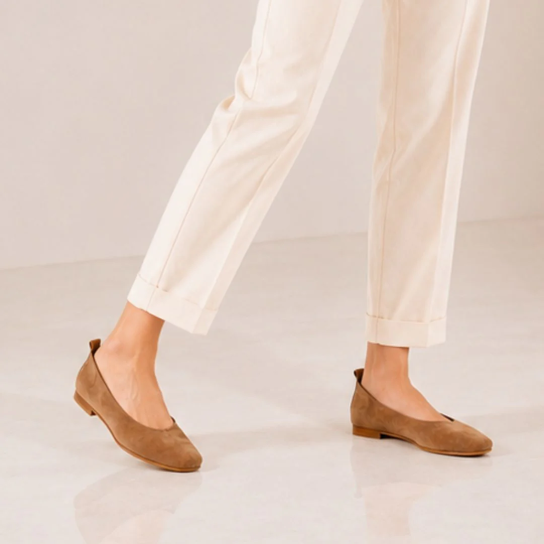 Ballerine da donna Venere in suede marrone chiaro - Image 5