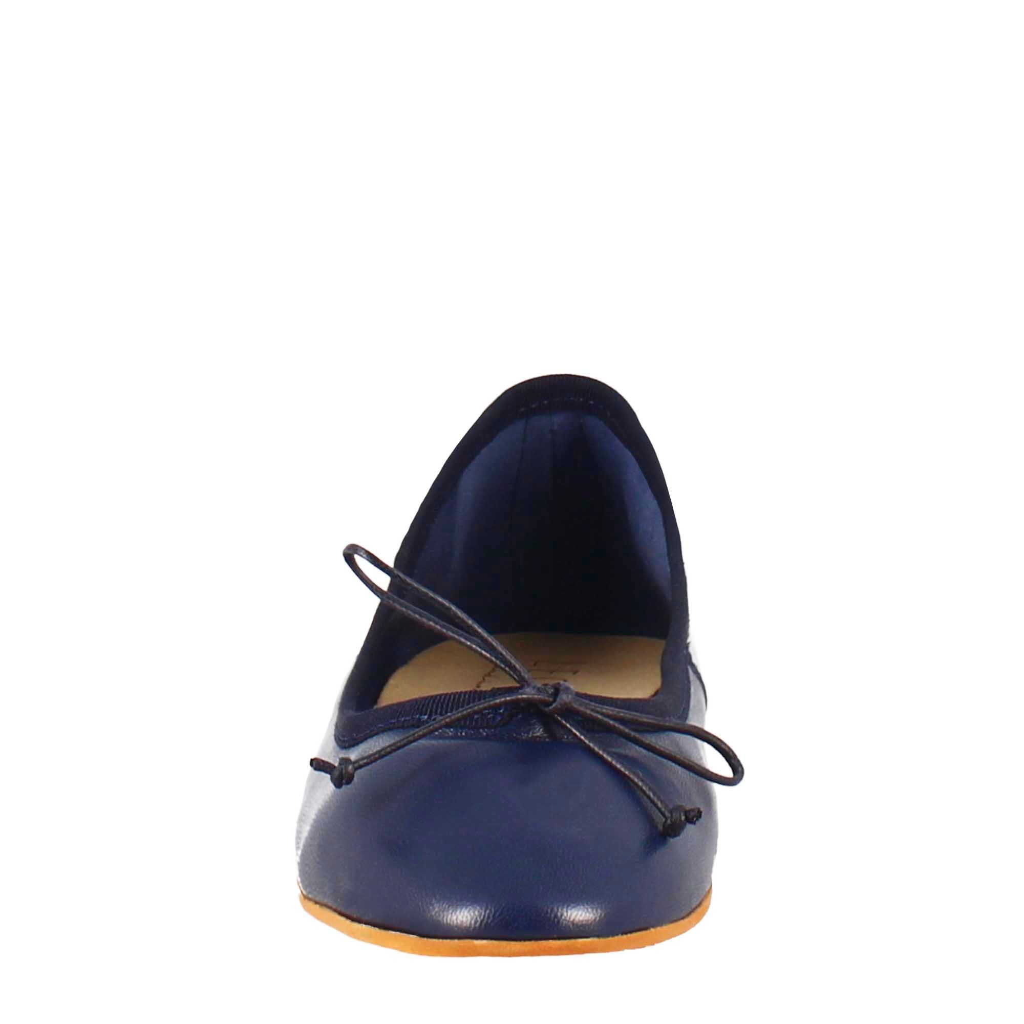 Ballerine leggere da donna color blu in pelle liscia - Image 3
