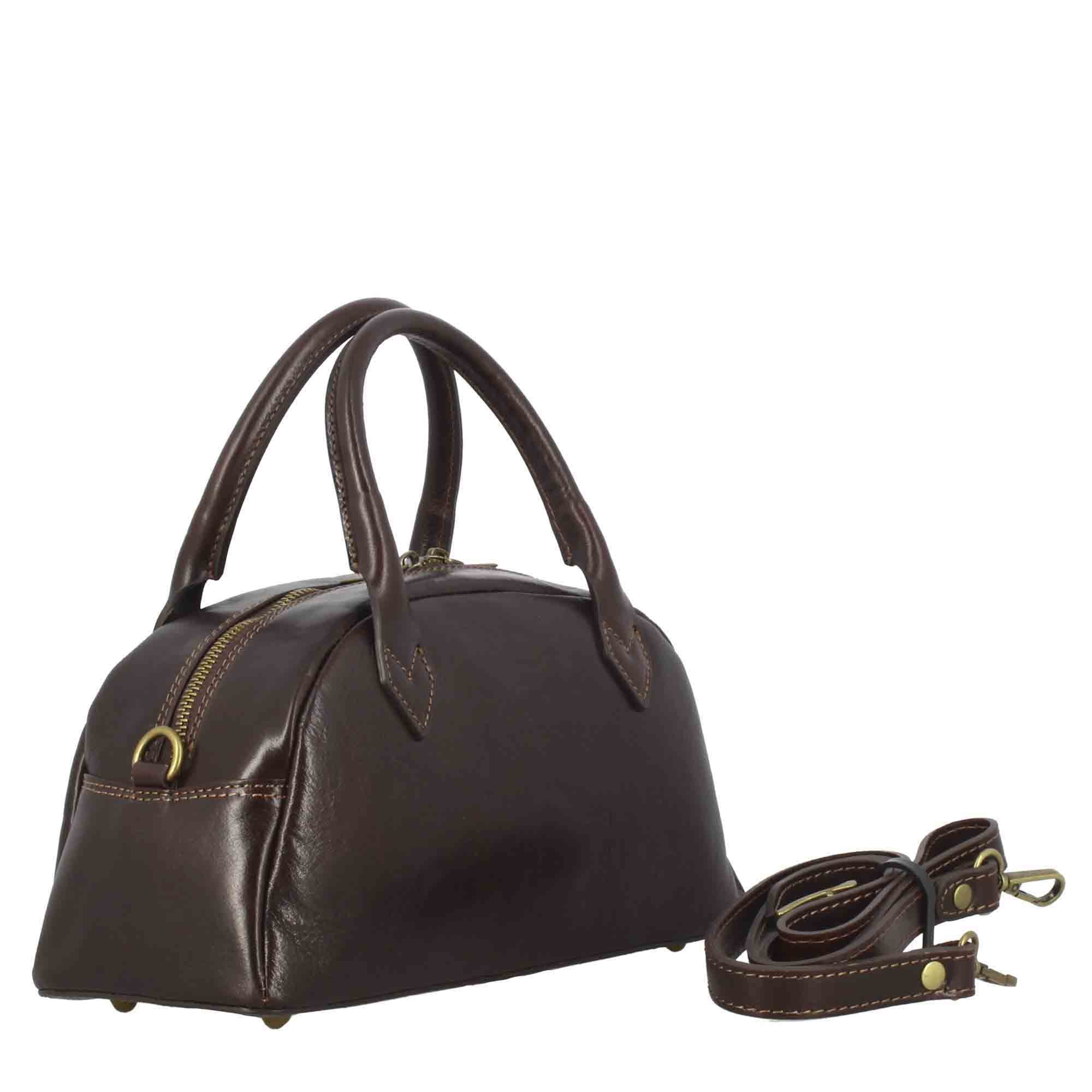 Borsa a mano Tulia bauletto da donna in pelle colore marrone scuro - Image 2
