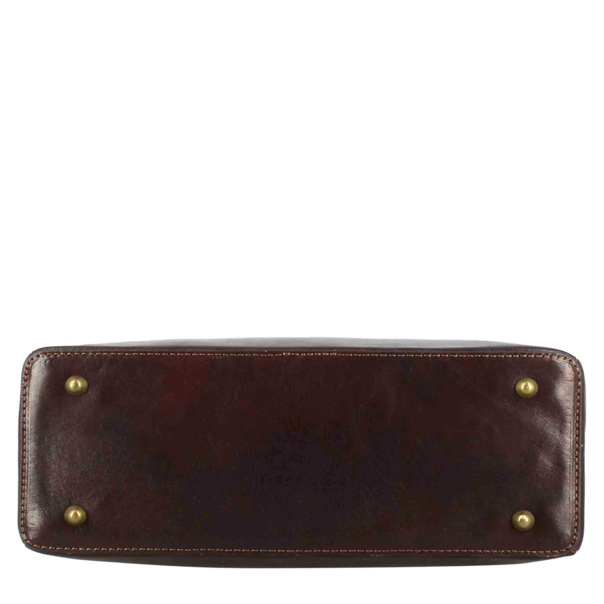 Borsa a mano Tulia bauletto da donna in pelle colore marrone scuro - Image 4