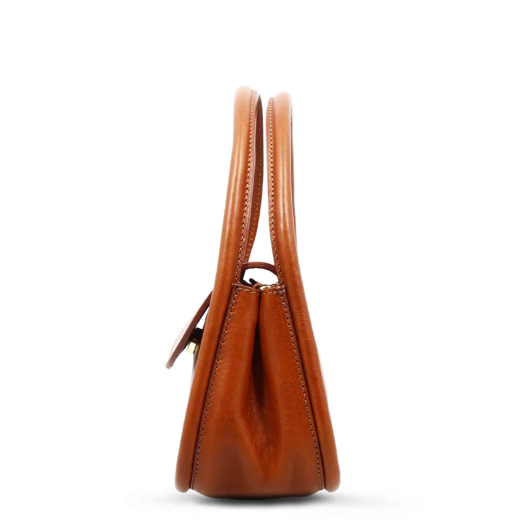Borsa a mano Caterina artigianale da donna in pelle marrone - Image 2