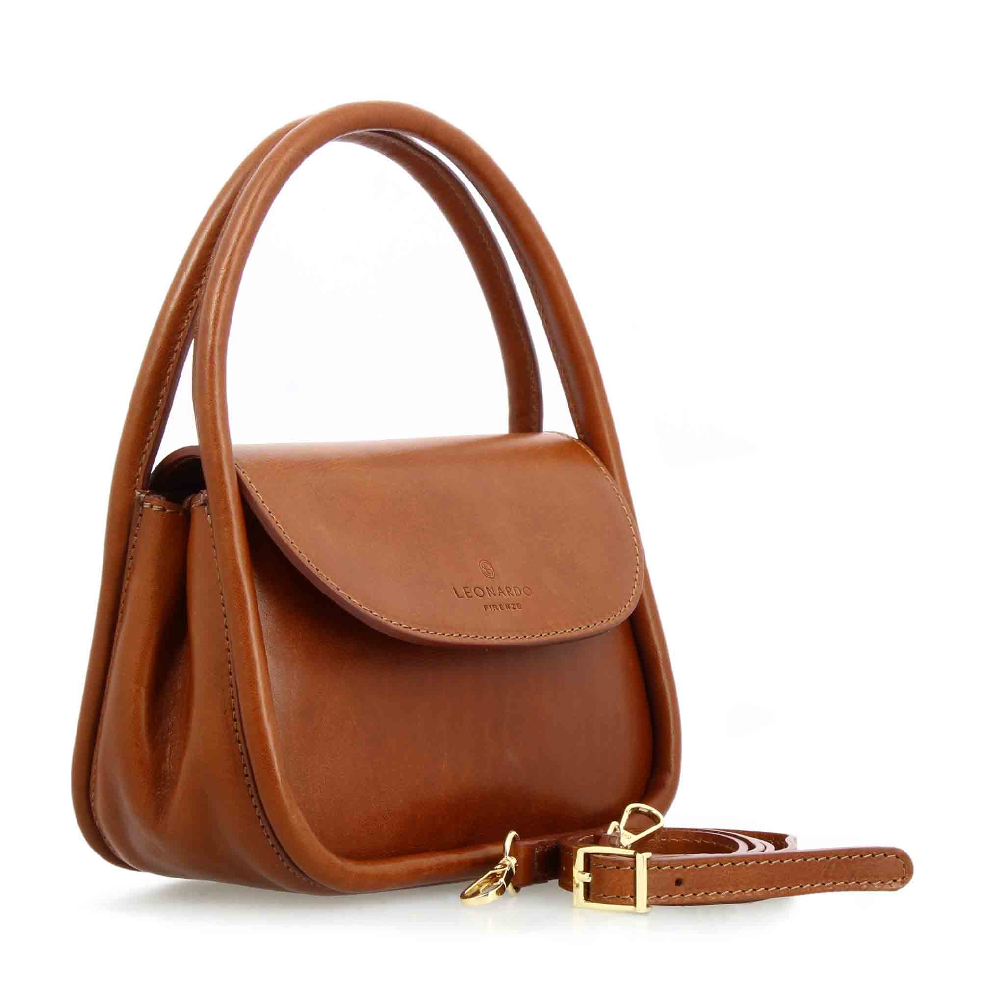 Borsa a mano Caterina artigianale da donna in pelle marrone - Image 4