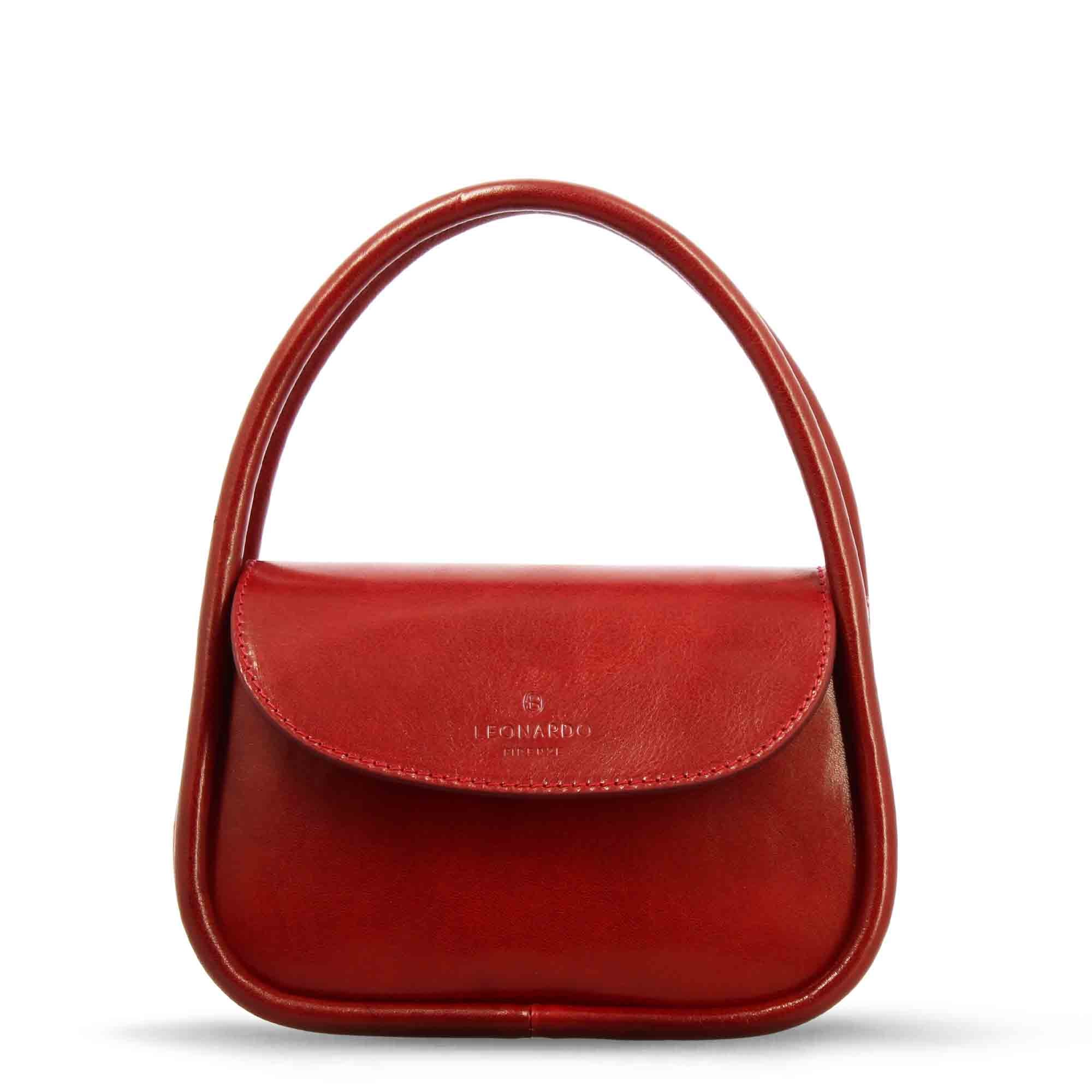 Borsa a mano Caterina artigianale da donna in pelle rossa