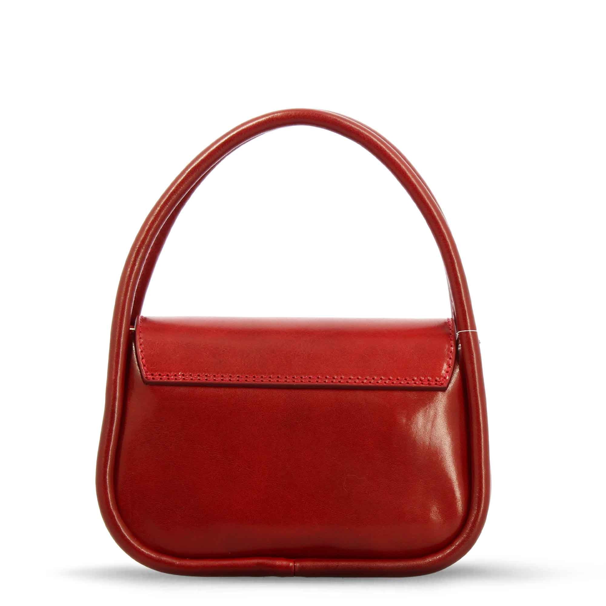 Borsa a mano Caterina artigianale da donna in pelle rossa - Image 3