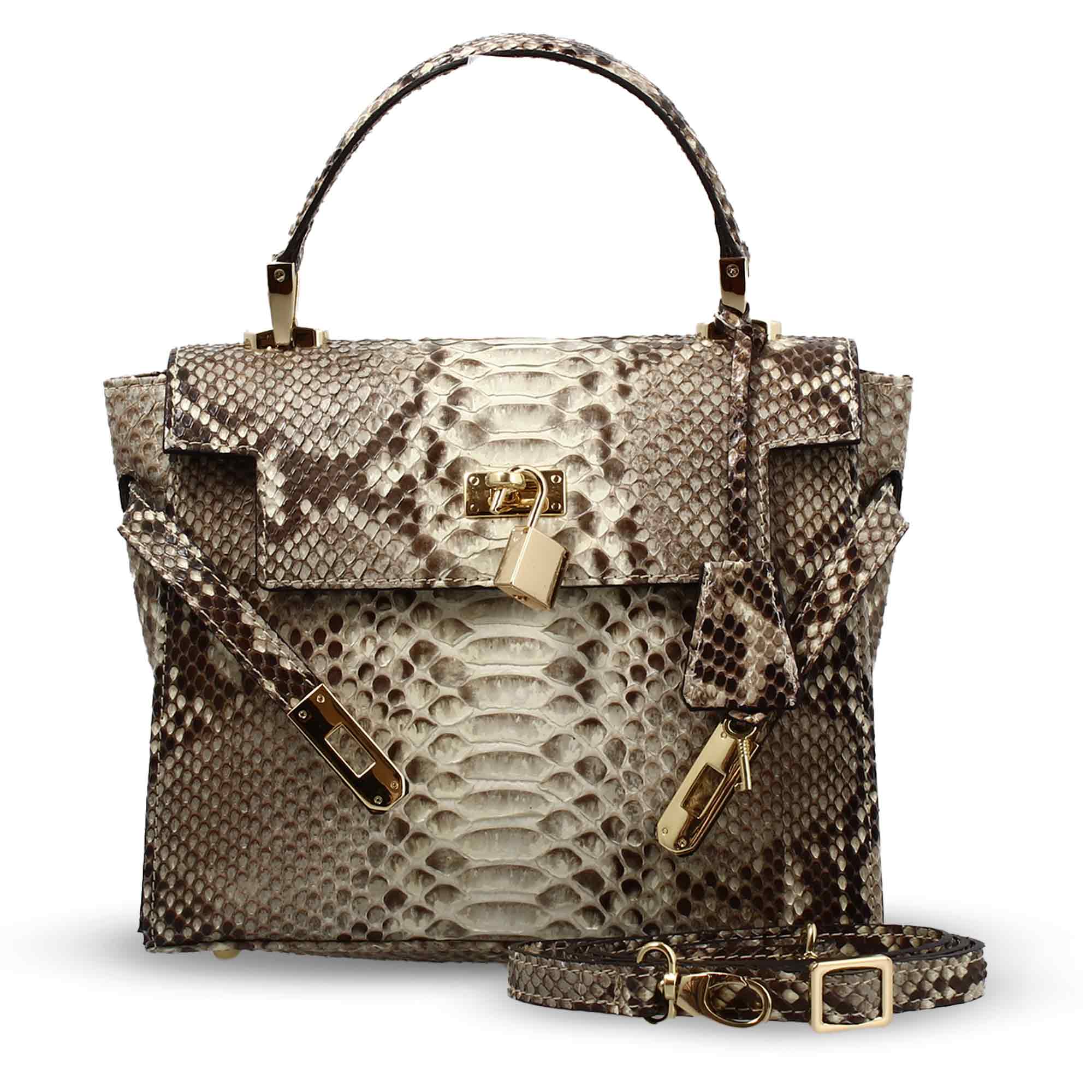 Borsa a mano artigianale da donna in pelle pregiata marrone - Image 3