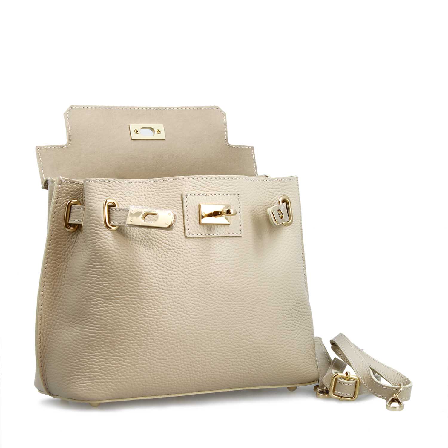 Borsa a mano e tracolla Ninfea da donna in pelle bianca - Image 4