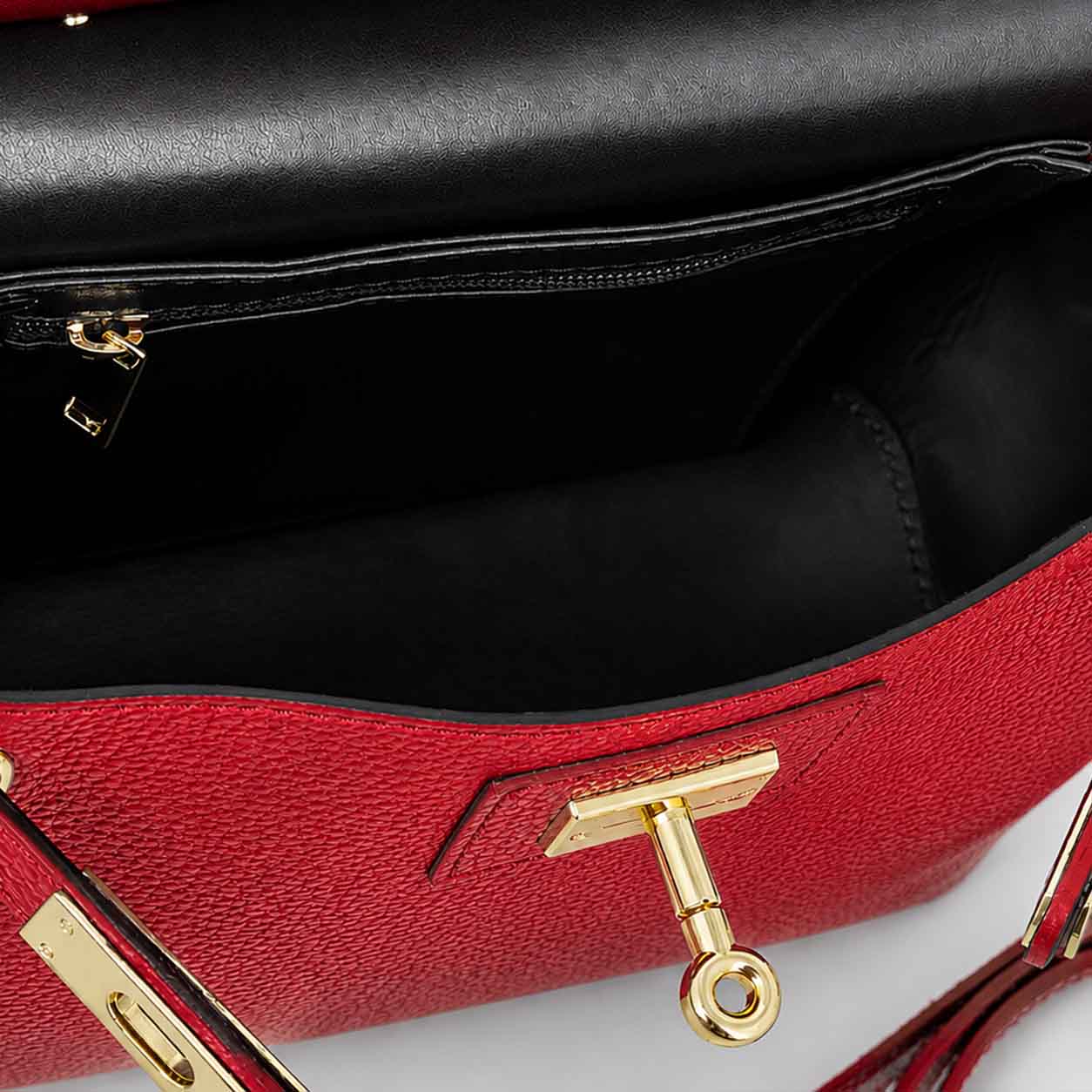 Borsa a mano e tracolla Ninfea da donna in pelle rossa - Image 5