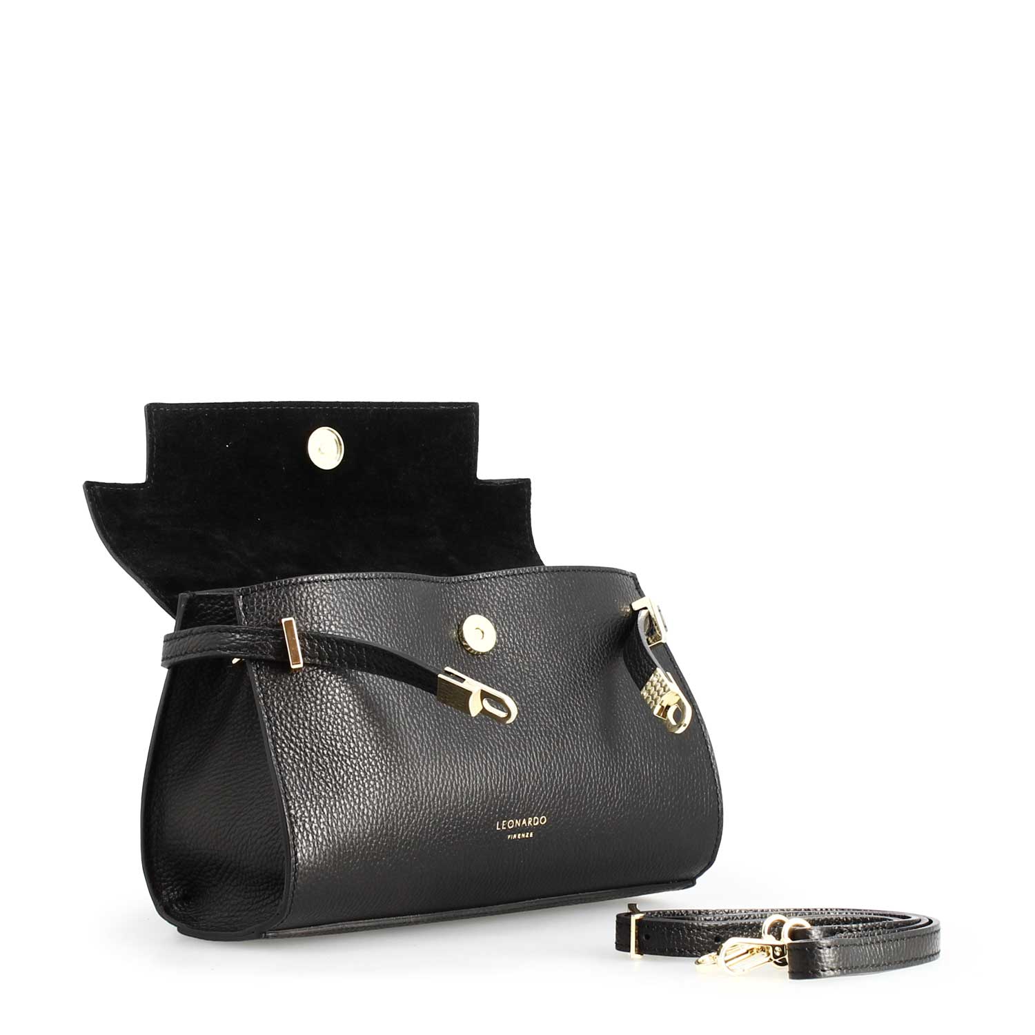 Borsa a mano Emily da donna in pelle nera - Image 4