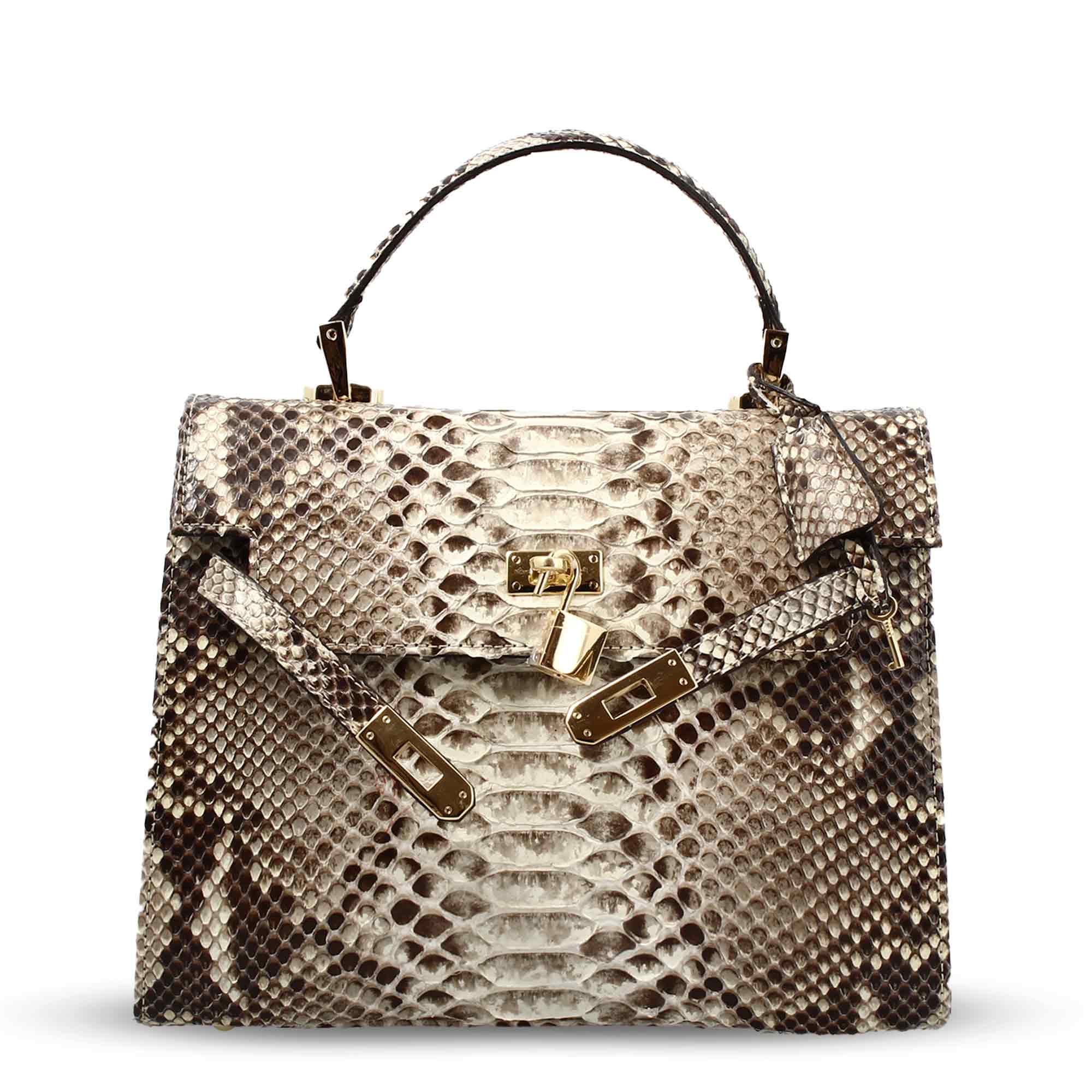 Borsa a mano grande artigianale da donna in pelle pregiata marrone - Image 3