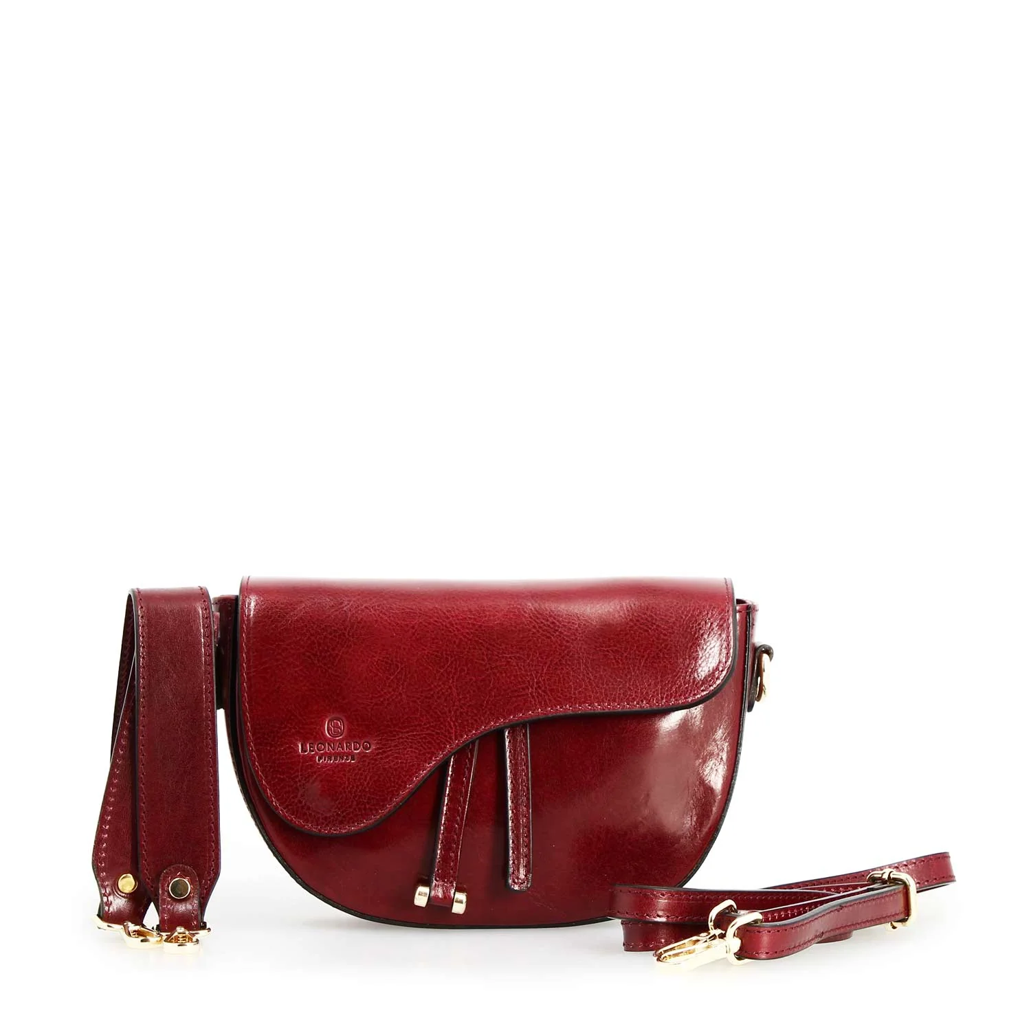 Borsa a tracolla Lena da donna in pelle bordeaux - Image 2