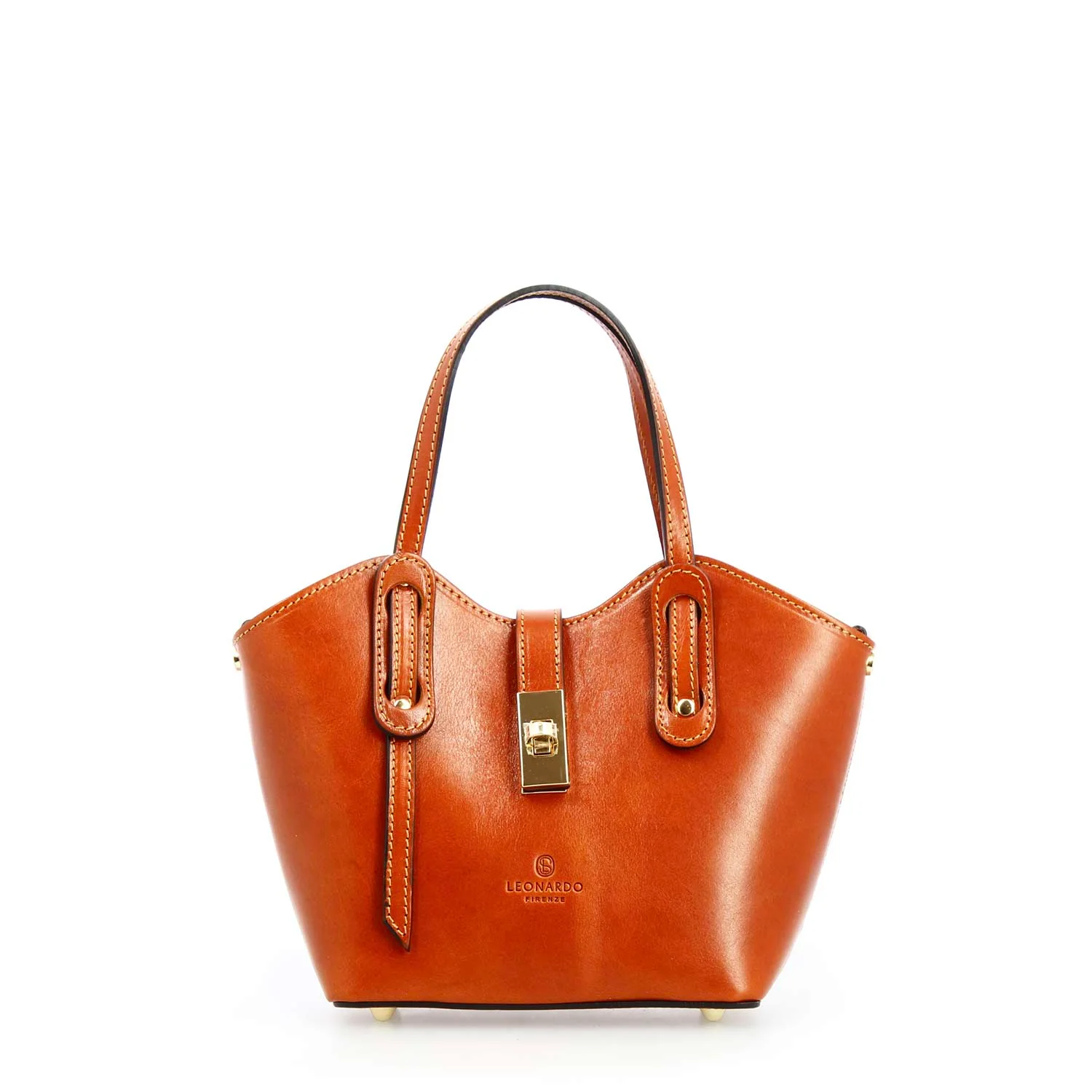 Borsa a mano Lisa da donna in pelle arancione
