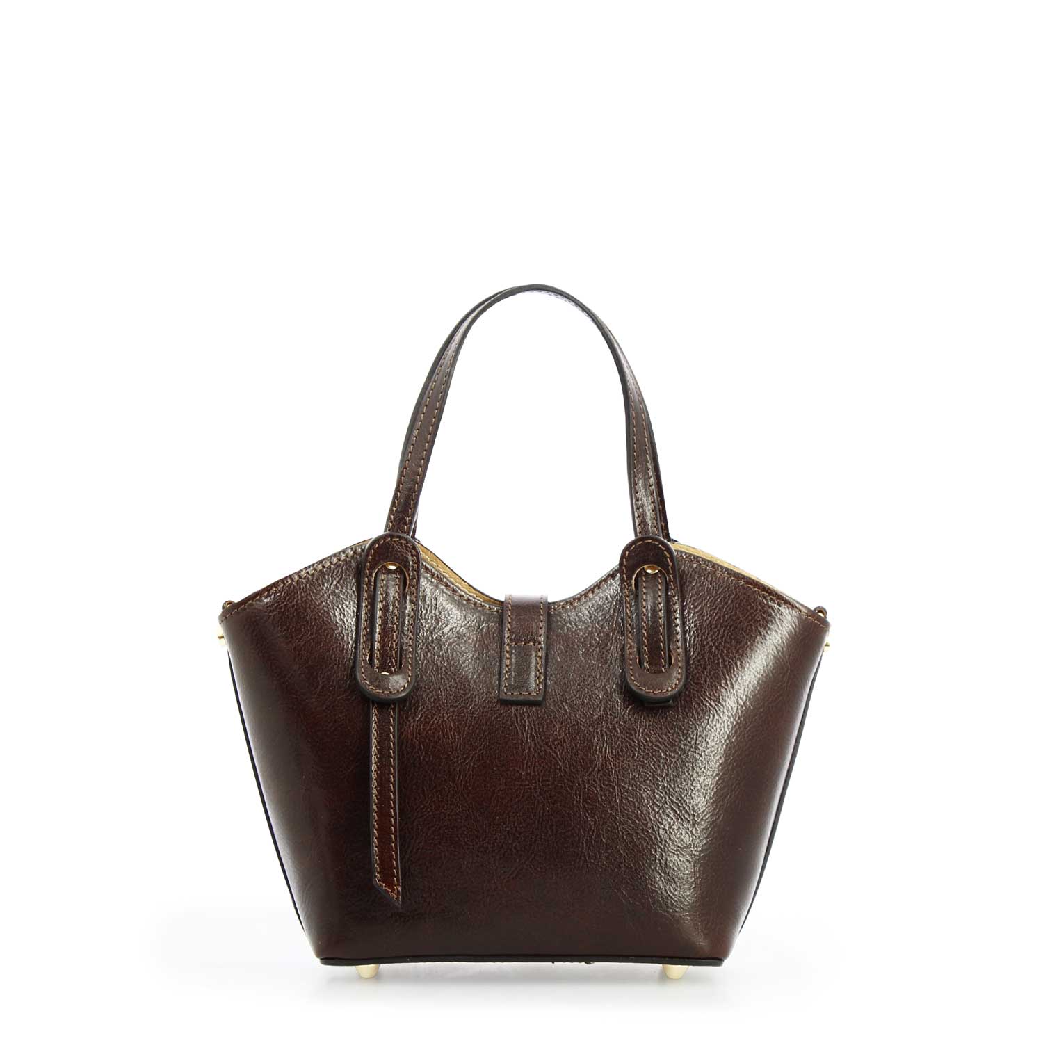 Borsa a mano Lisa da donna in pelle marrone scuro - Image 3