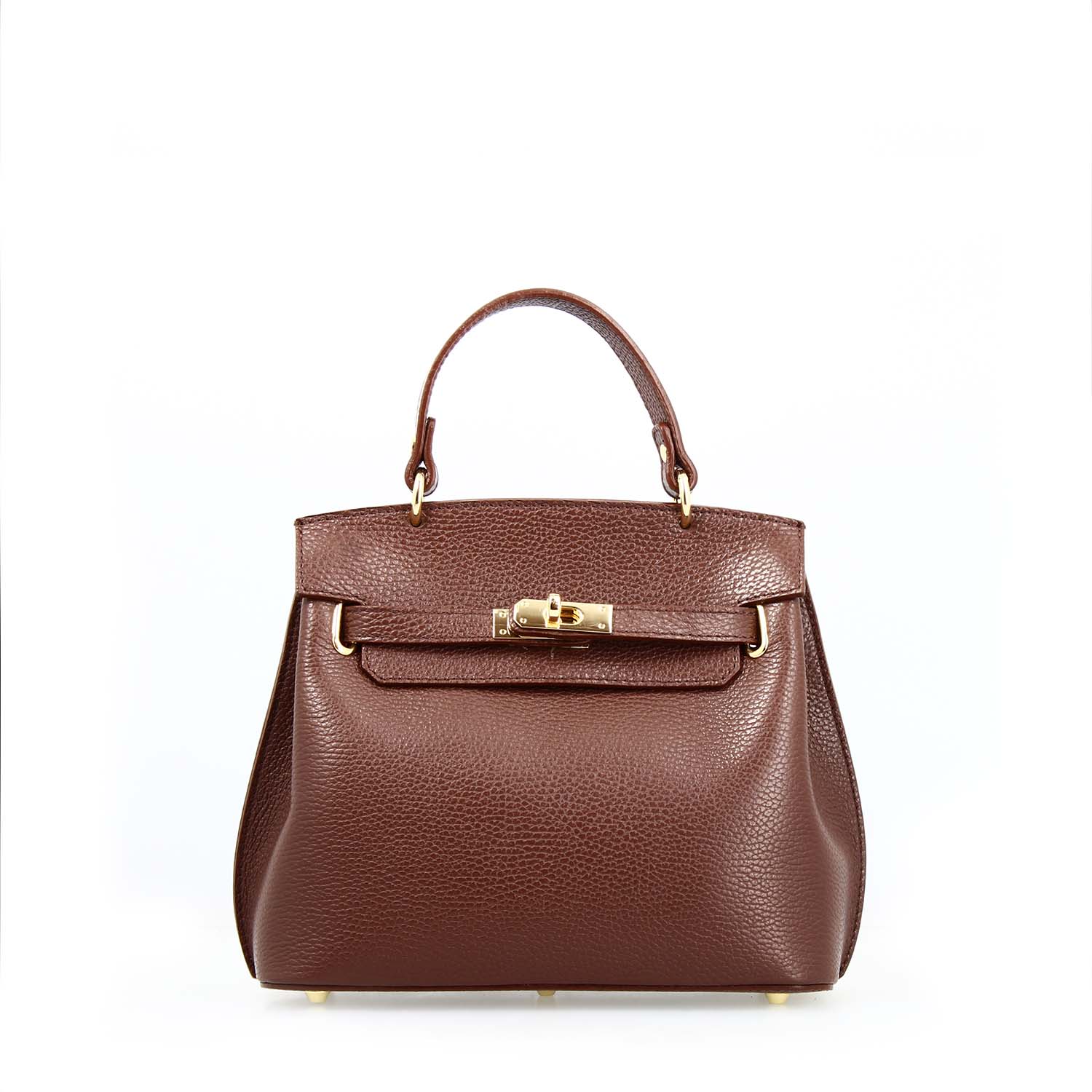 Borsa a mano e tracolla Ninfea da donna in pelle marrone scuro