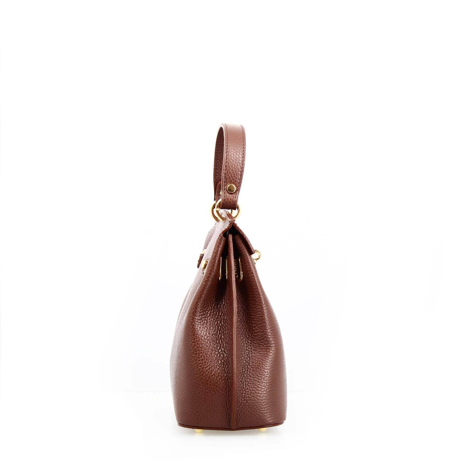 Borsa a mano e tracolla Ninfea da donna in pelle marrone scuro - Image 2