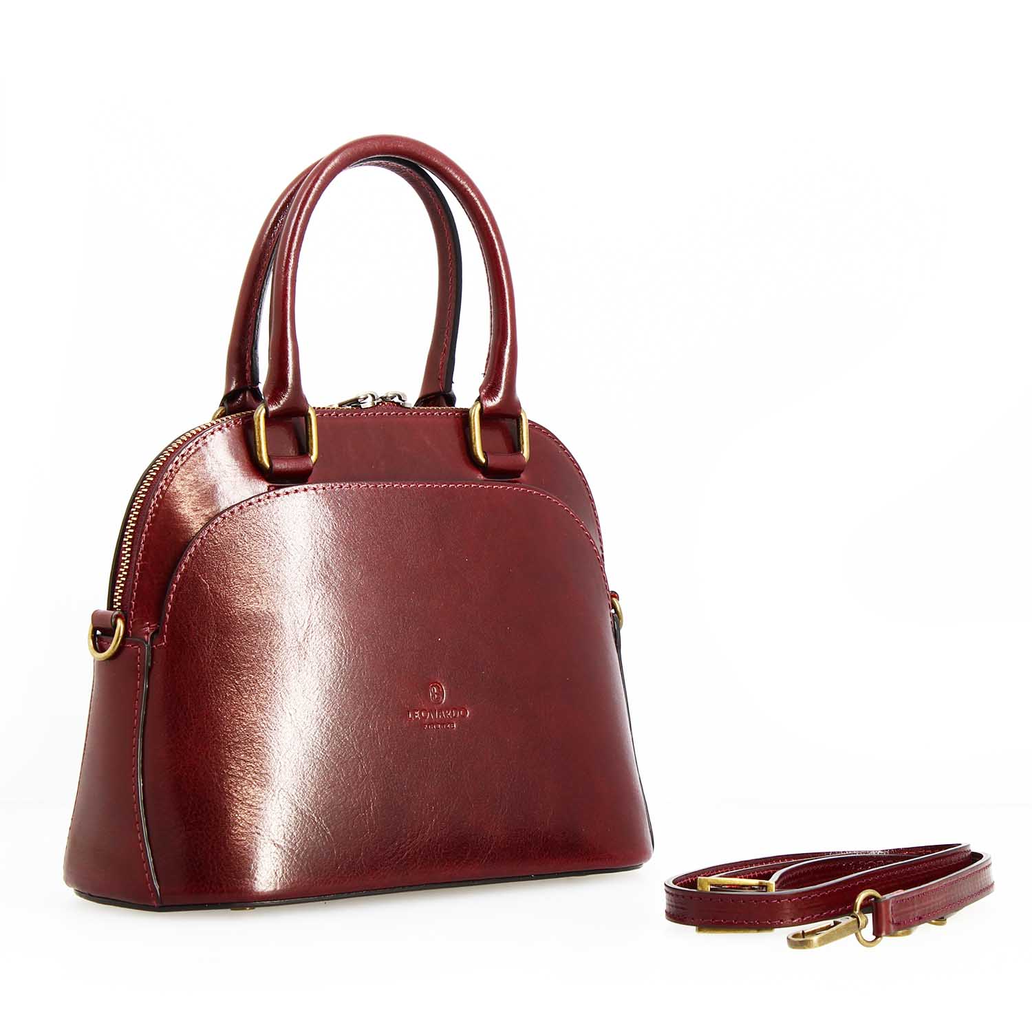 Borsa a mano Zaira da donna in pelle bordeaux semi lucida - Image 2