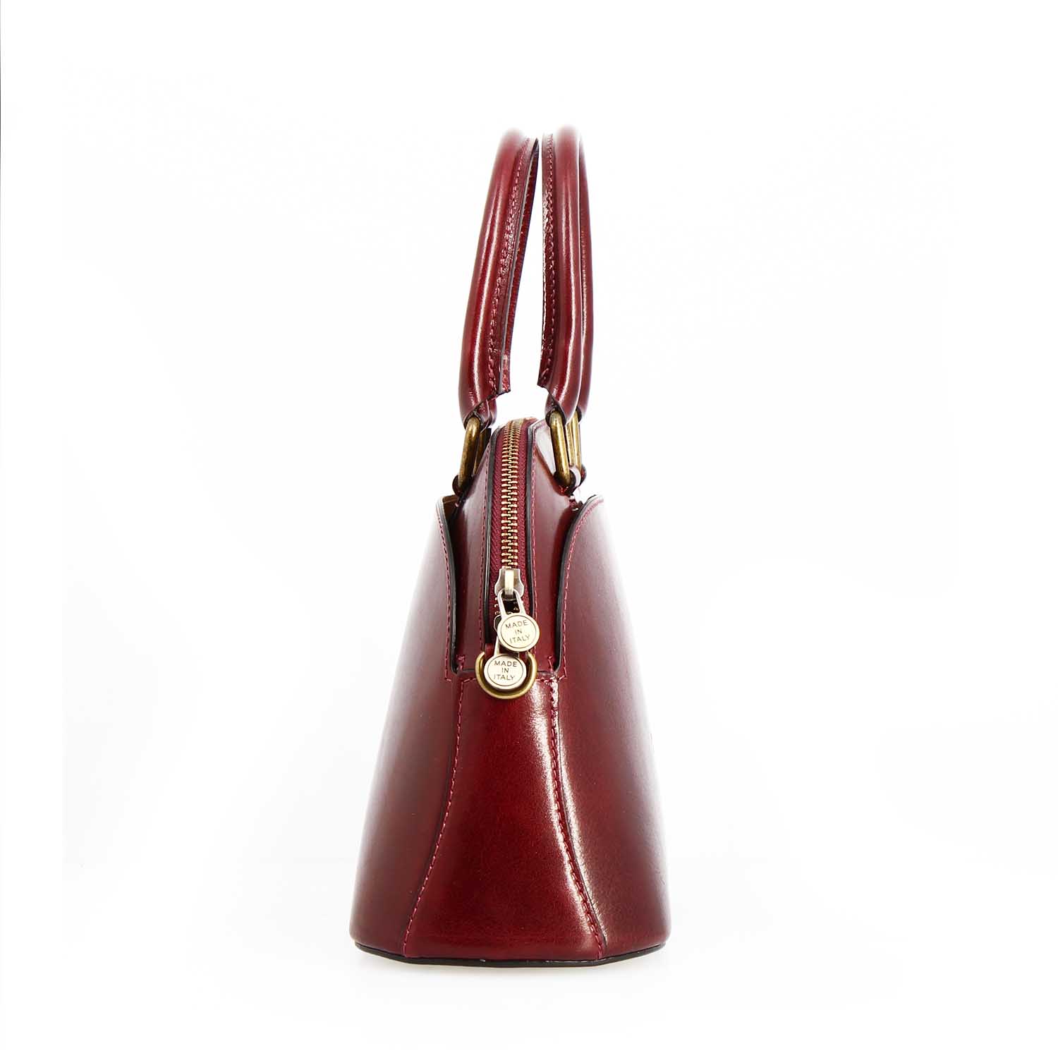 Borsa a mano Zaira da donna in pelle bordeaux semi lucida - Image 3