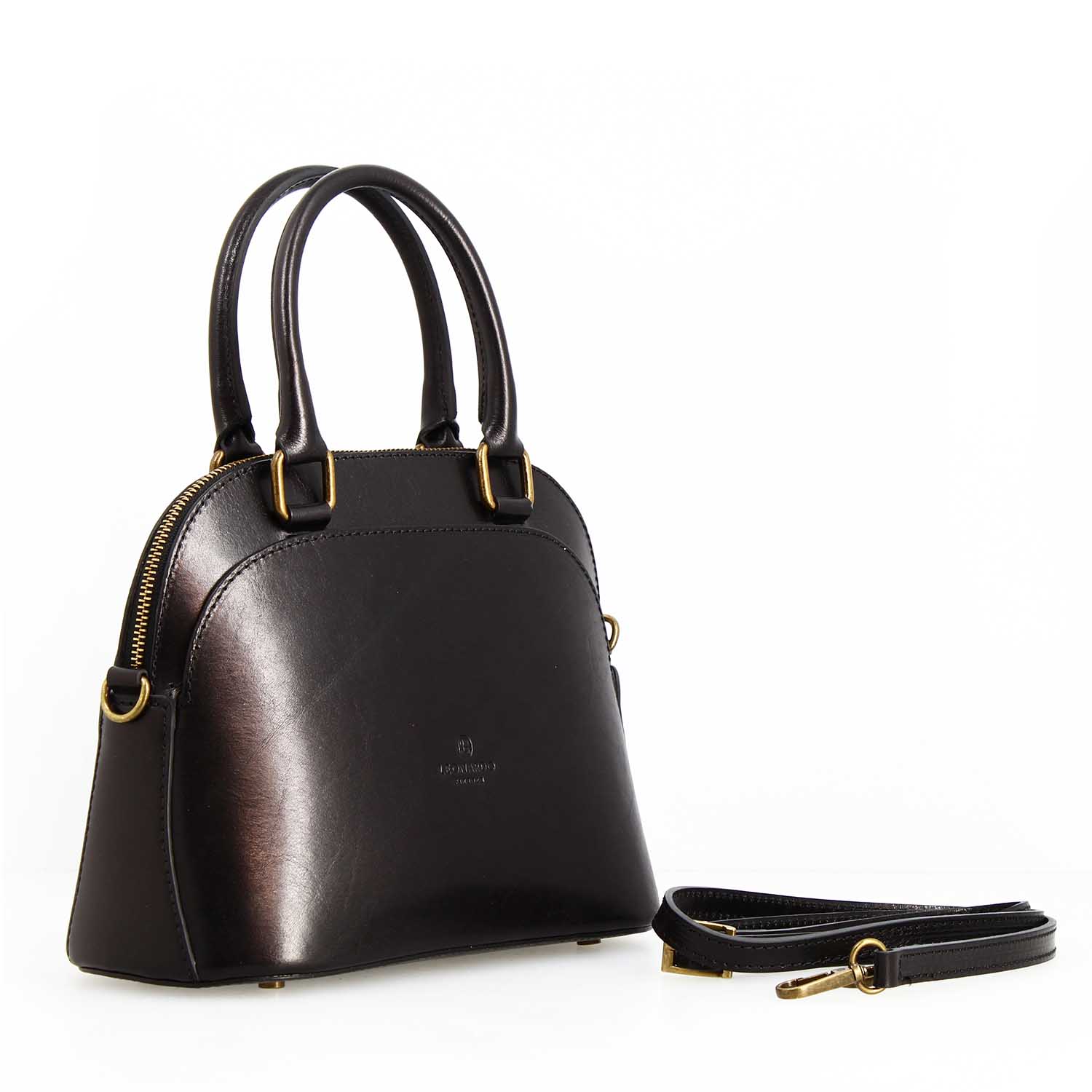 Borsa a mano Zaira da donna in pelle nera semi lucida - Image 4