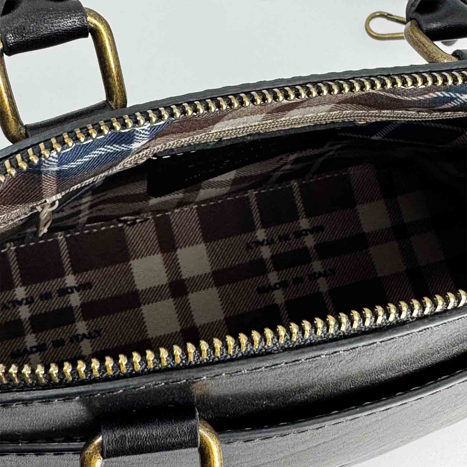 Borsa a mano Zaira da donna in pelle nera semi lucida - Image 5