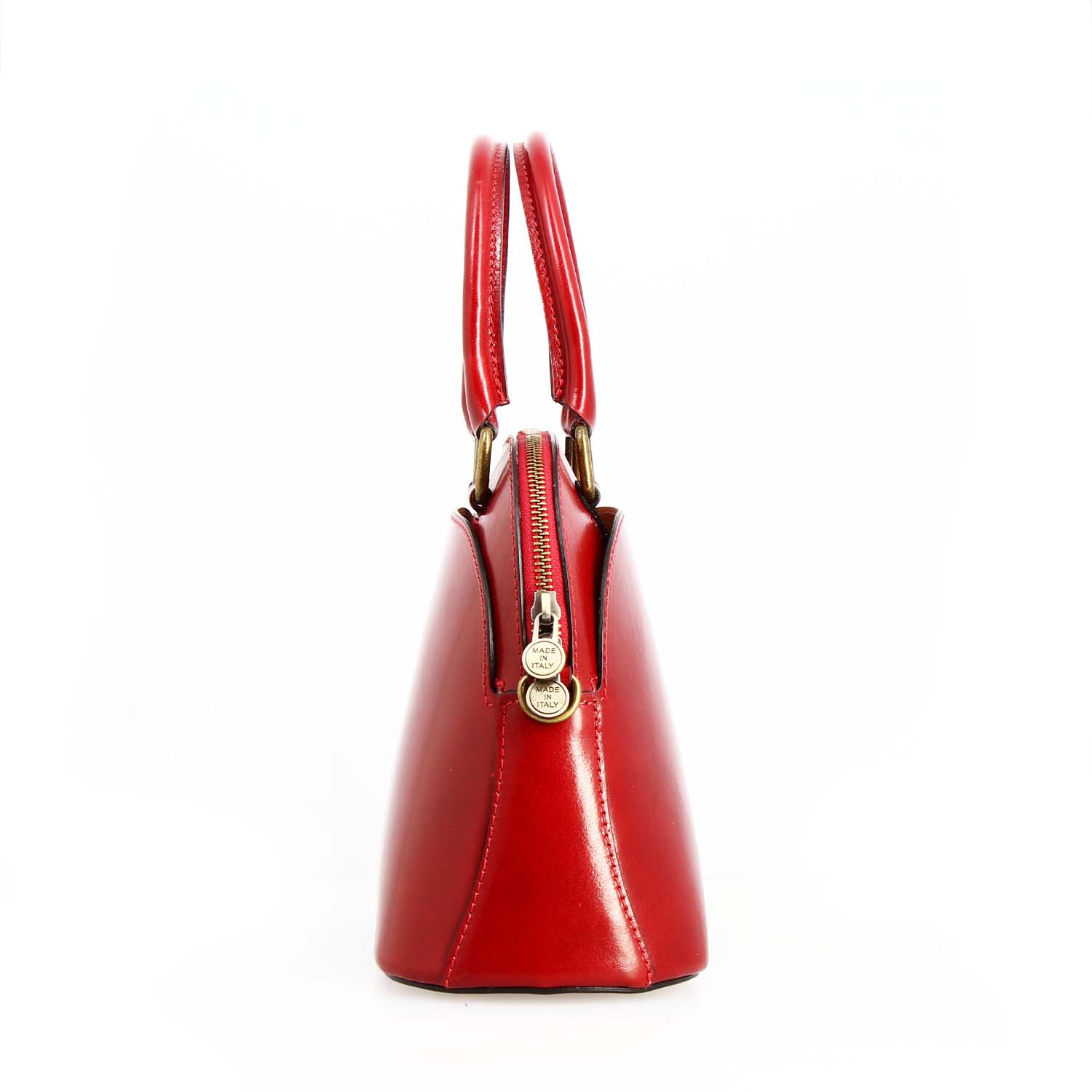 Borsa a mano Zaira da donna in pelle rossa semi lucida - Image 2