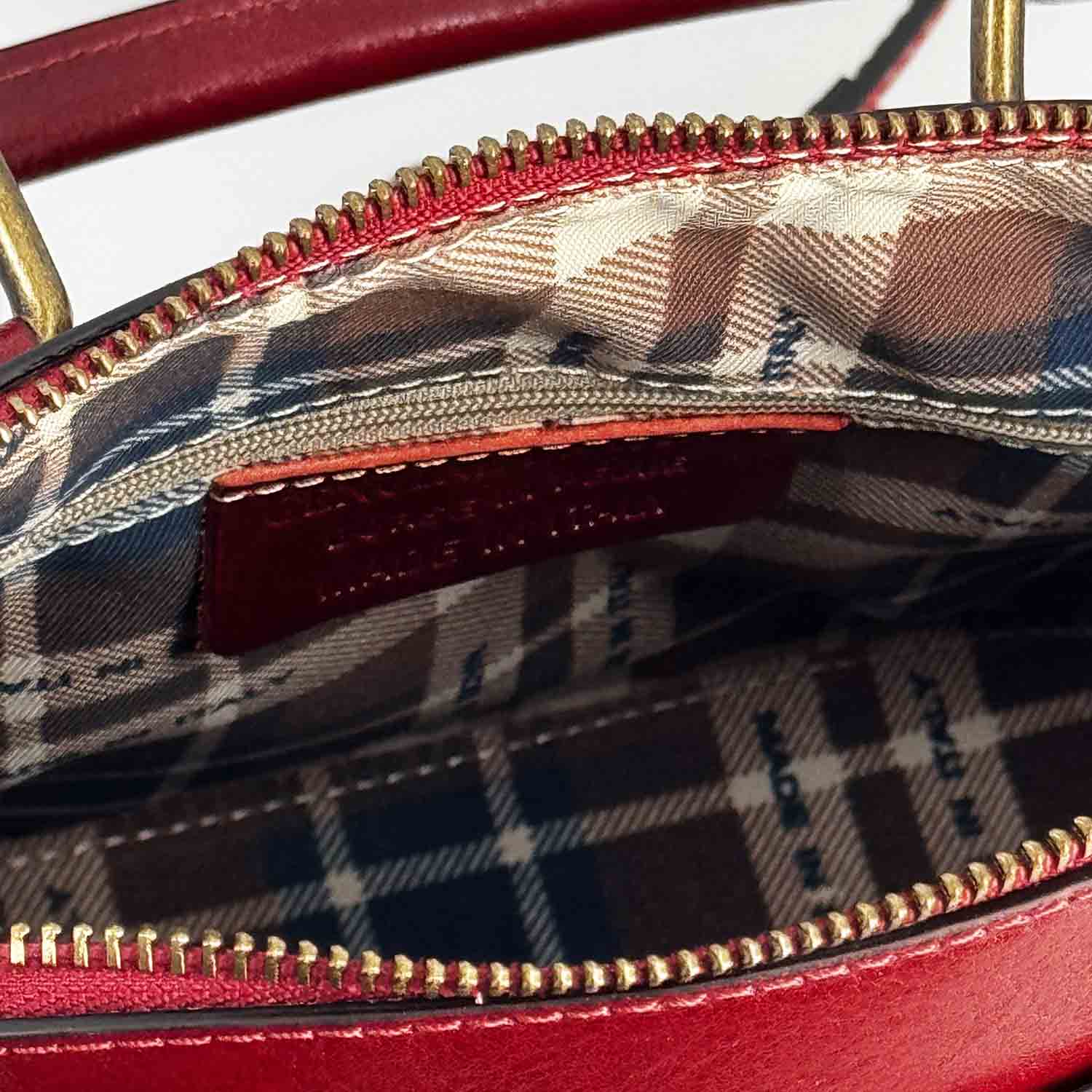 Borsa a mano Zaira da donna in pelle rossa semi lucida - Image 5
