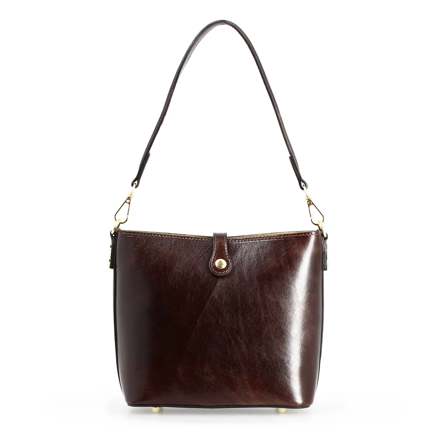 Borsa a spalla Atena da donna in pelle marrone - Image 3