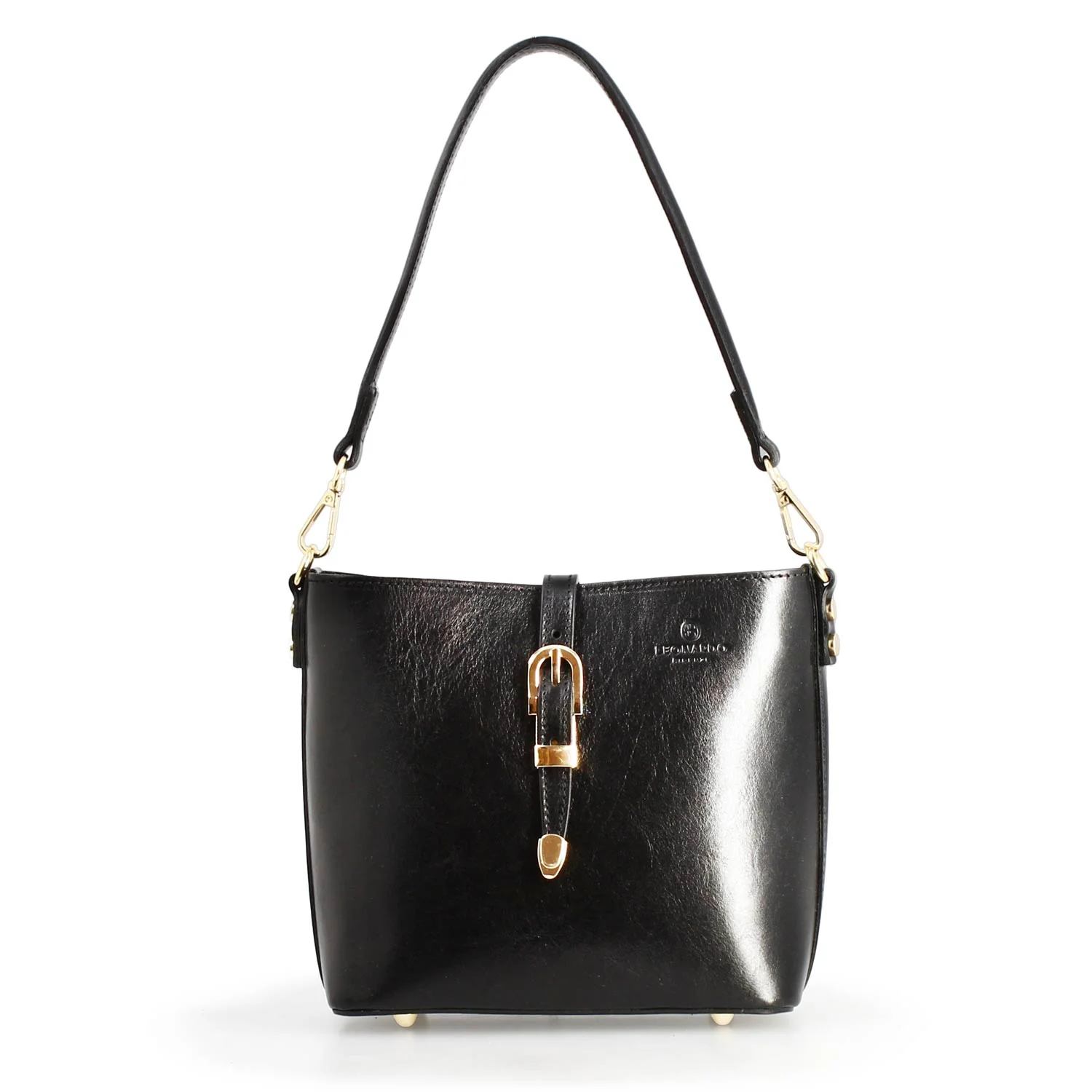 Borsa a spalla Atena da donna in pelle nera