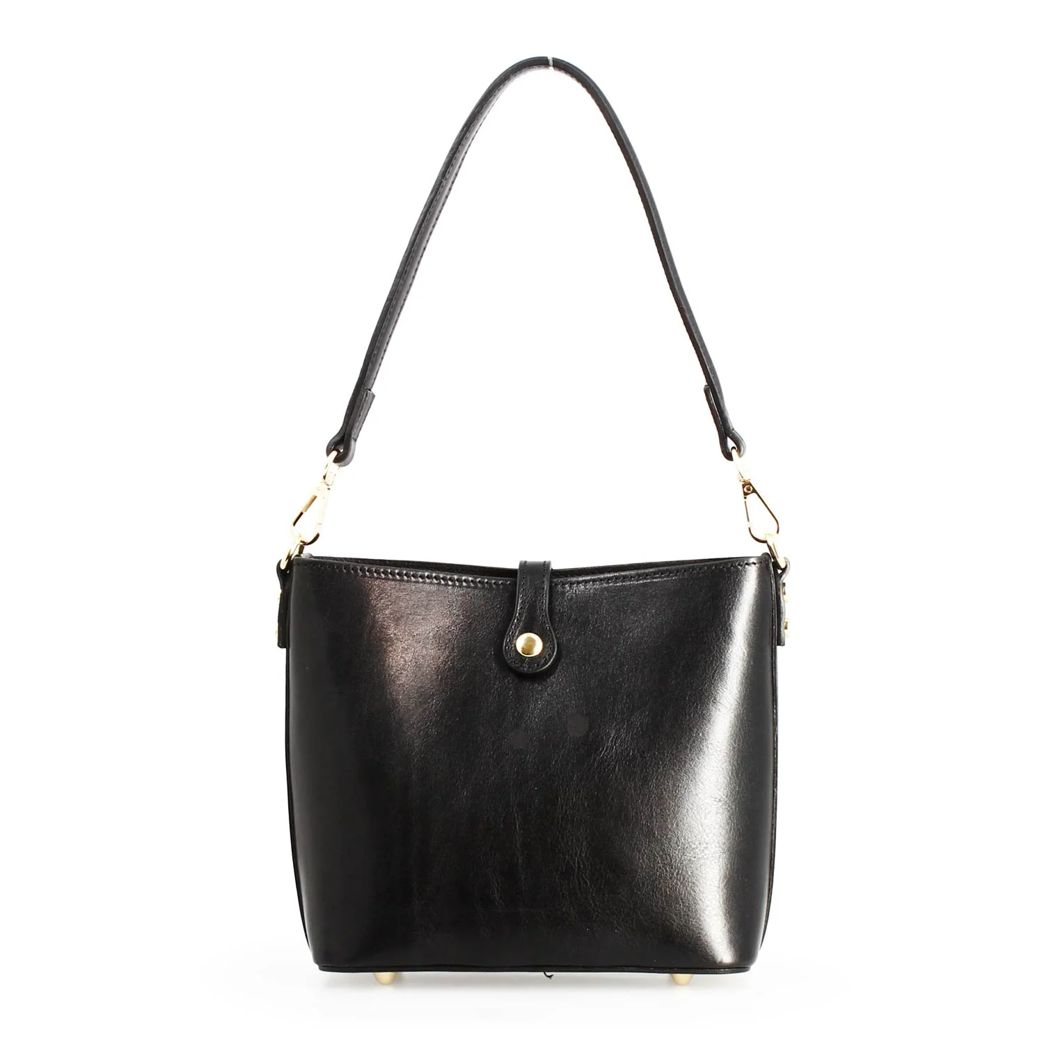 Borsa a spalla Atena da donna in pelle nera - Image 3