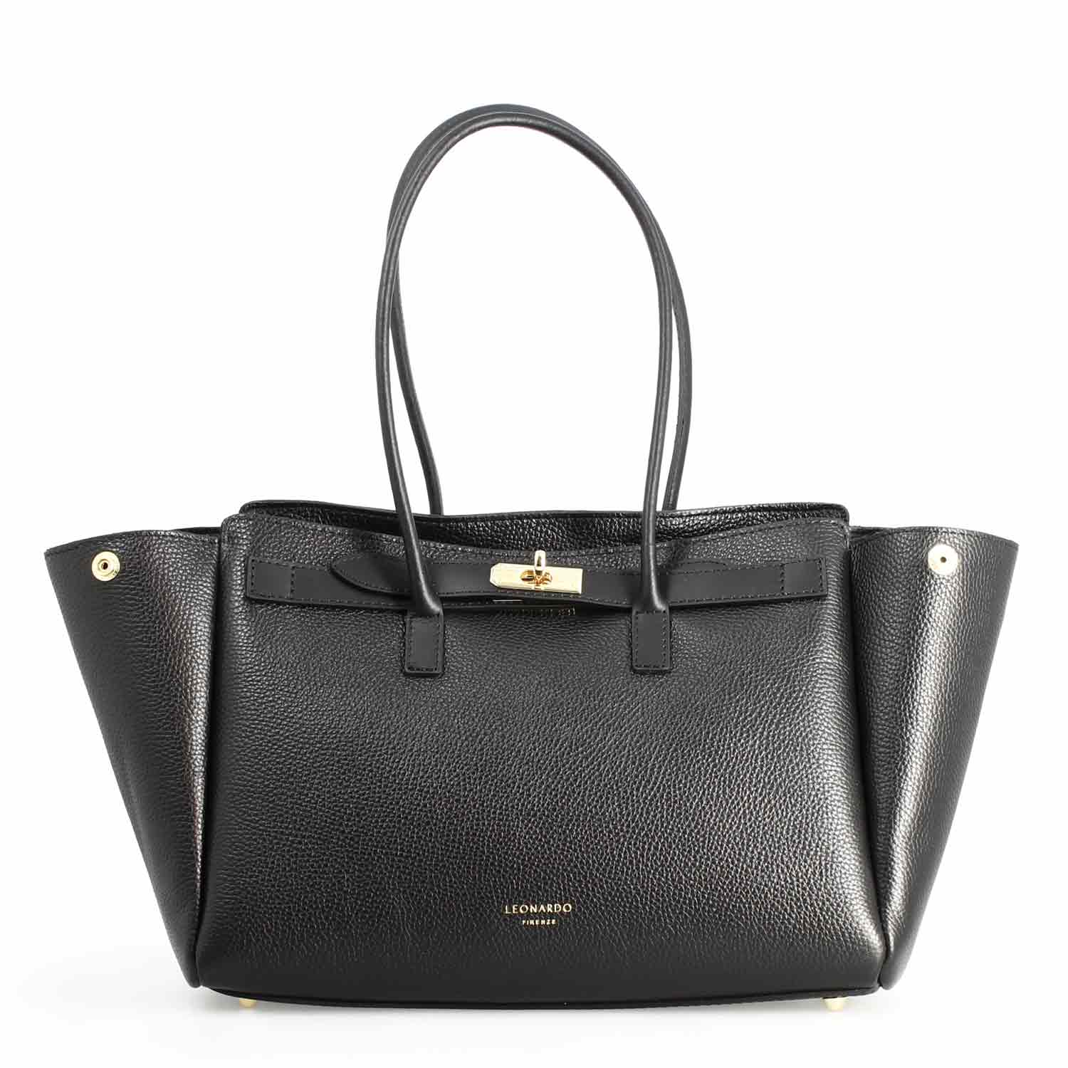 Borsa a spalle da donna in pelle nera Giulia - Image 4