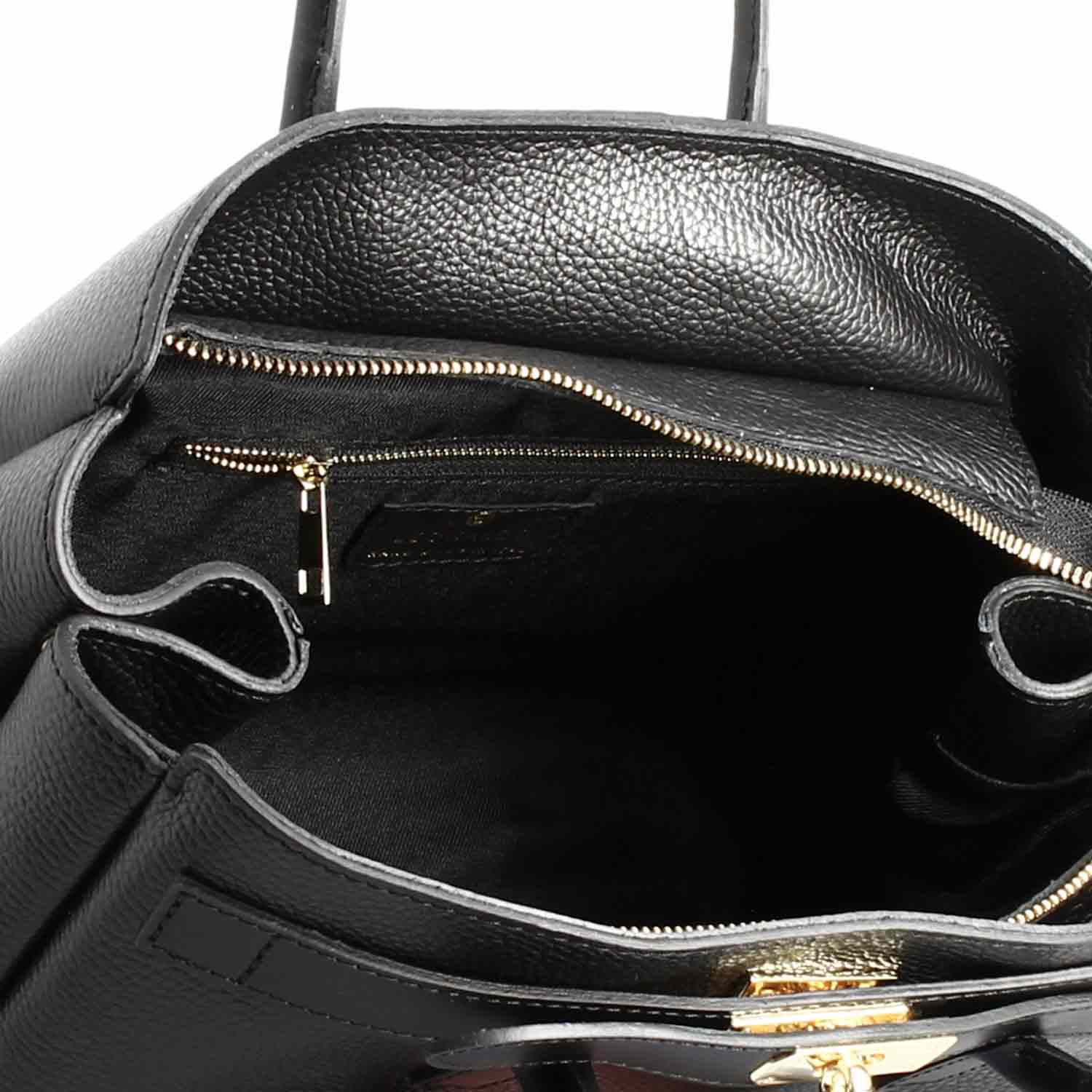 Borsa a spalle da donna in pelle nera Giulia - Image 6