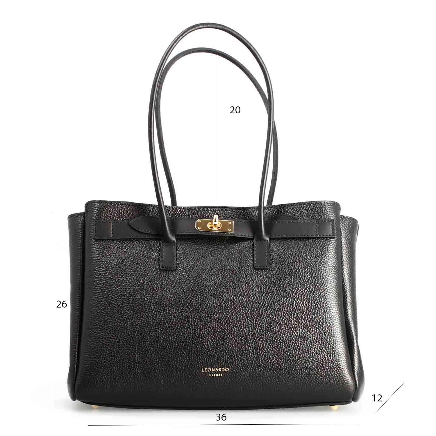 Borsa a spalle da donna in pelle nera Giulia - Image 7