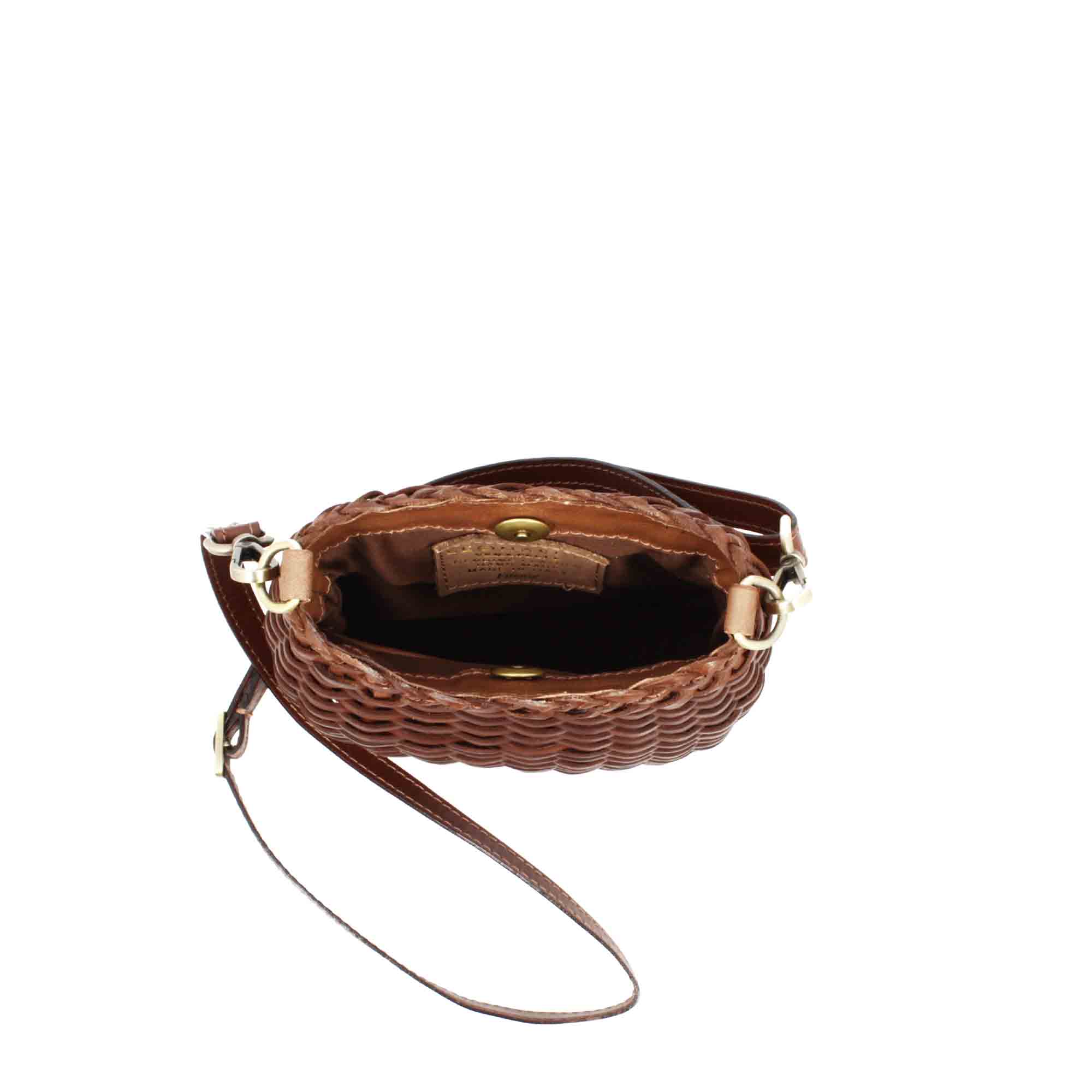 Borsa Canestra S artigianale in pelle intrecciata marrone - Image 3