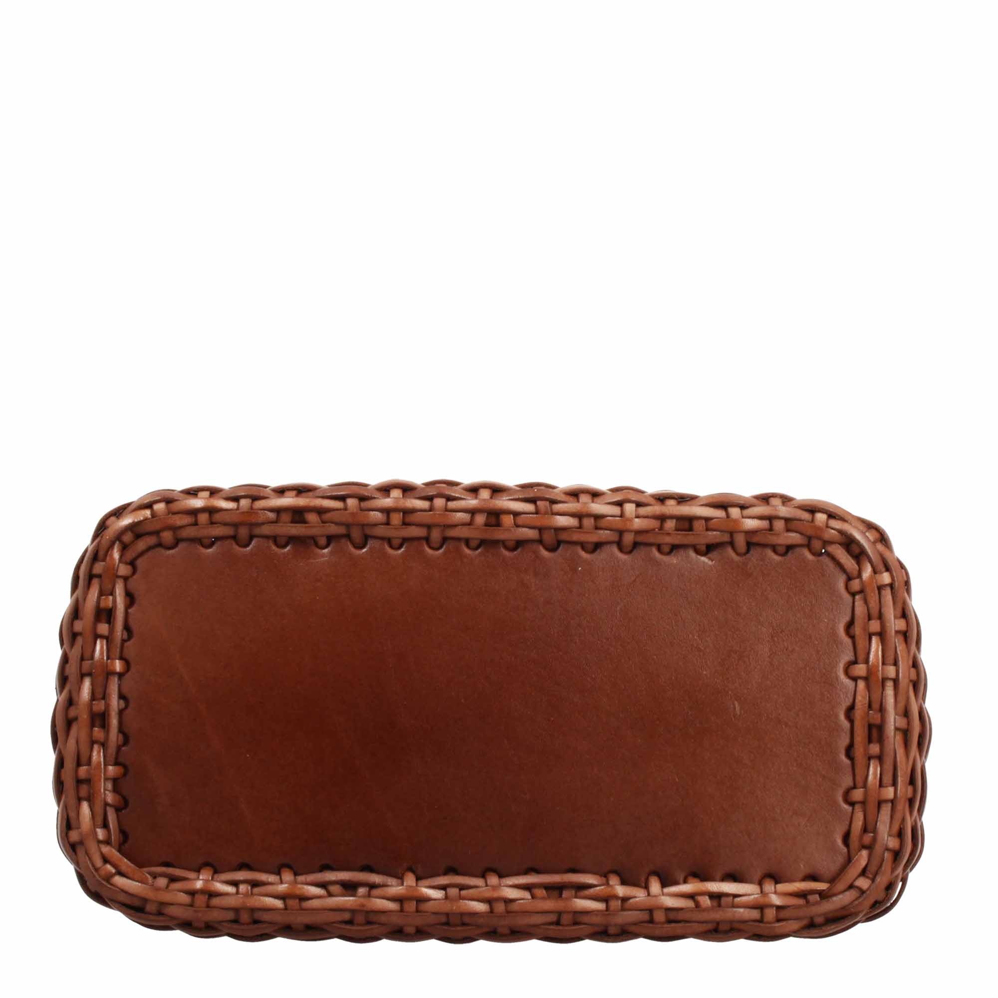 Borsa Canestra XL artigianale in pelle intrecciata marrone - Image 6