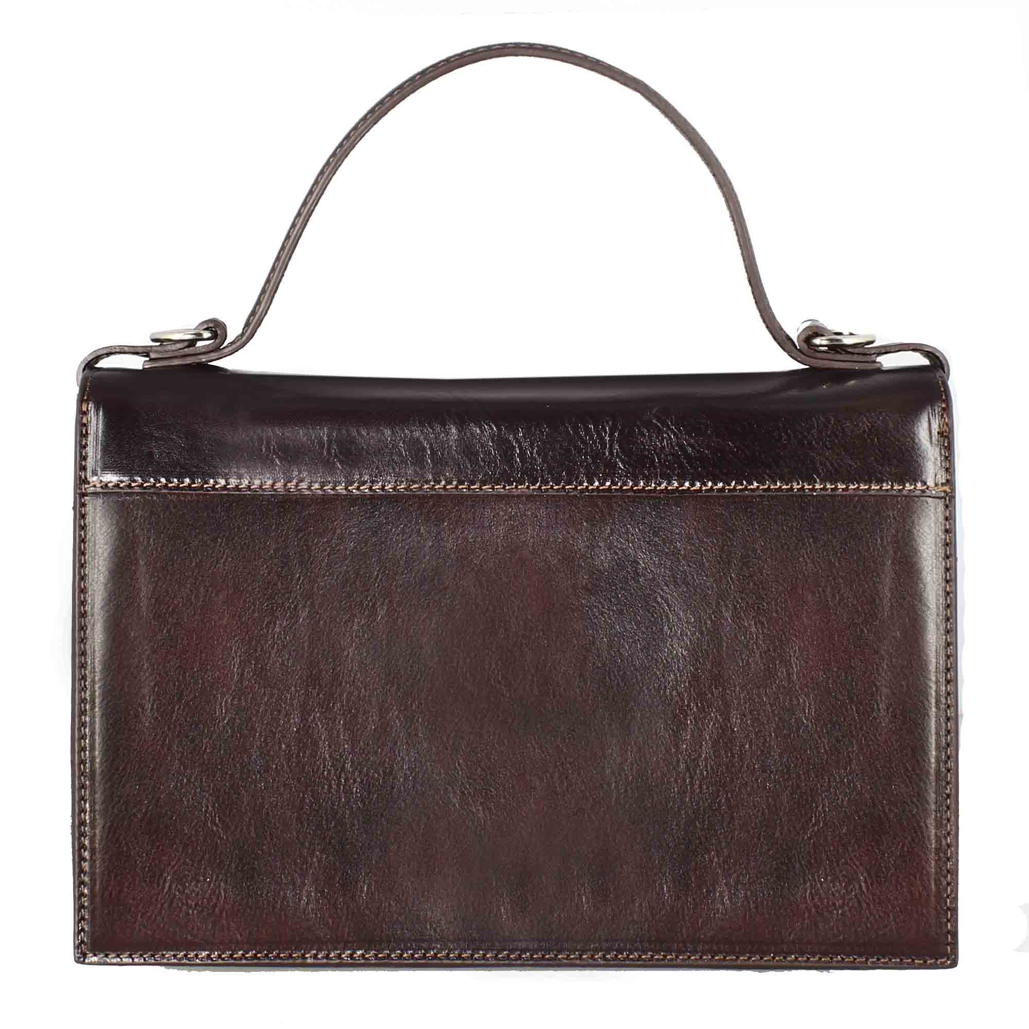 Borsa Contessina da donna classica in pelle liscia colore marrone scuro - Image 5