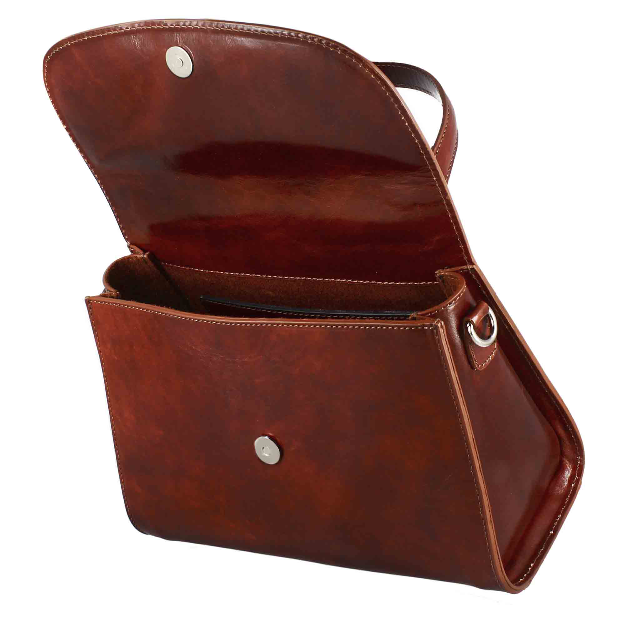 Borsa Lucrezia bauletto da donna classica in pelle liscia colore marrone - Image 4