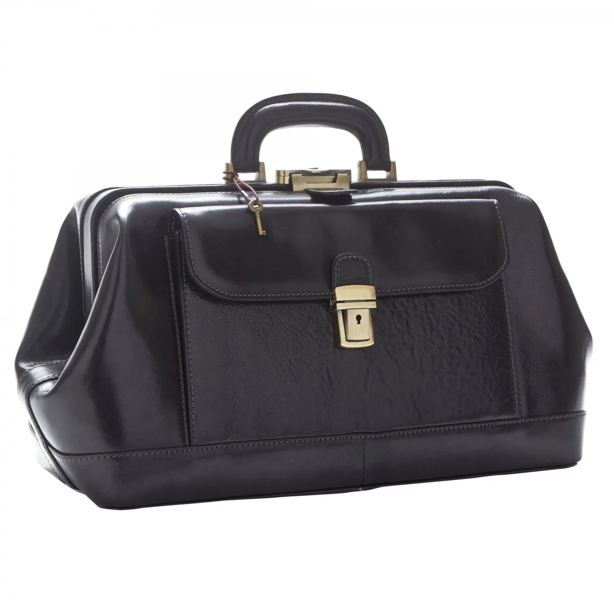 Borsa Medico in pelle pieno fiore con cerniera in metallo e tasca frontale - Image 6