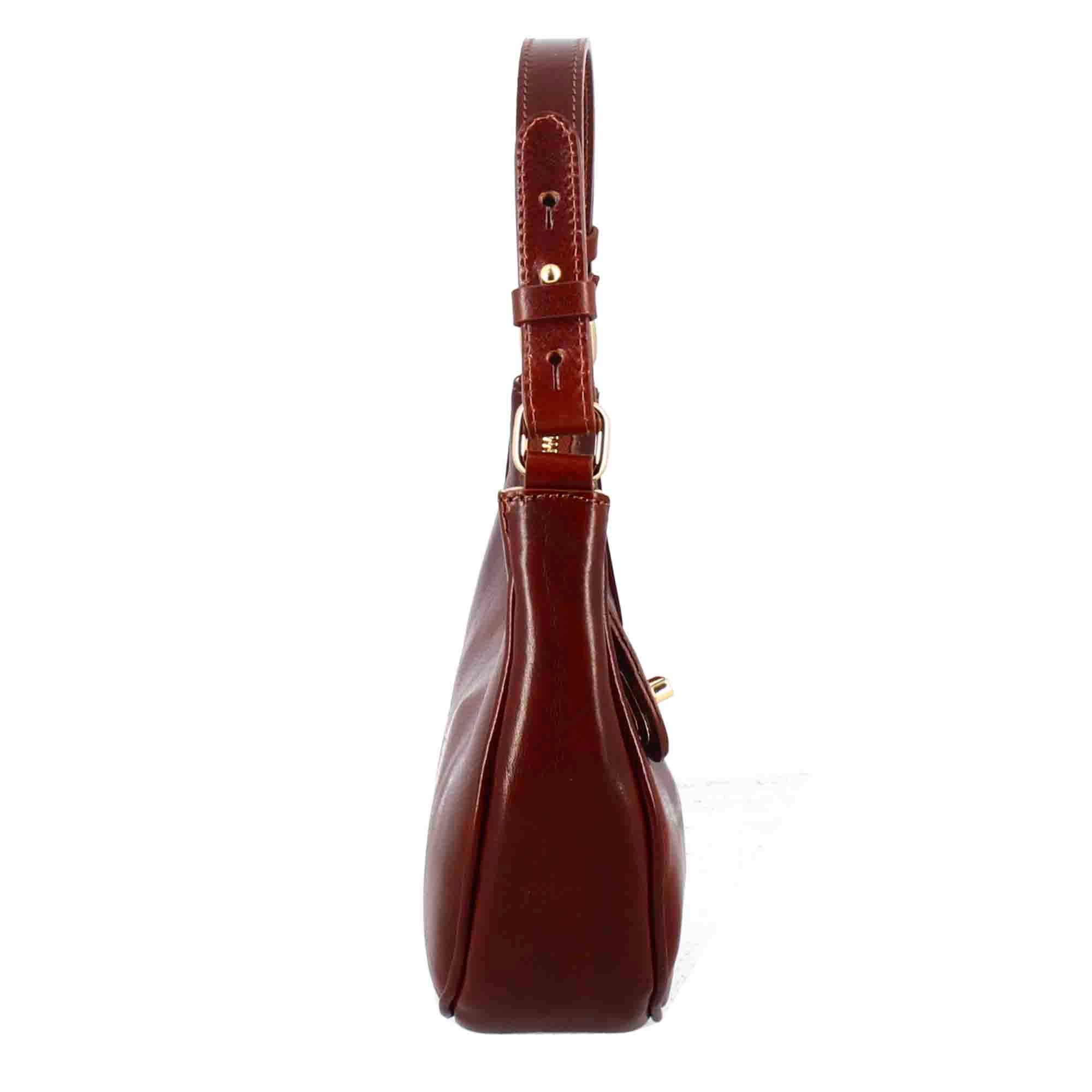 Borsetta a spalla Jane in pelle con tracolla rimovibile colore marrone - Image 4