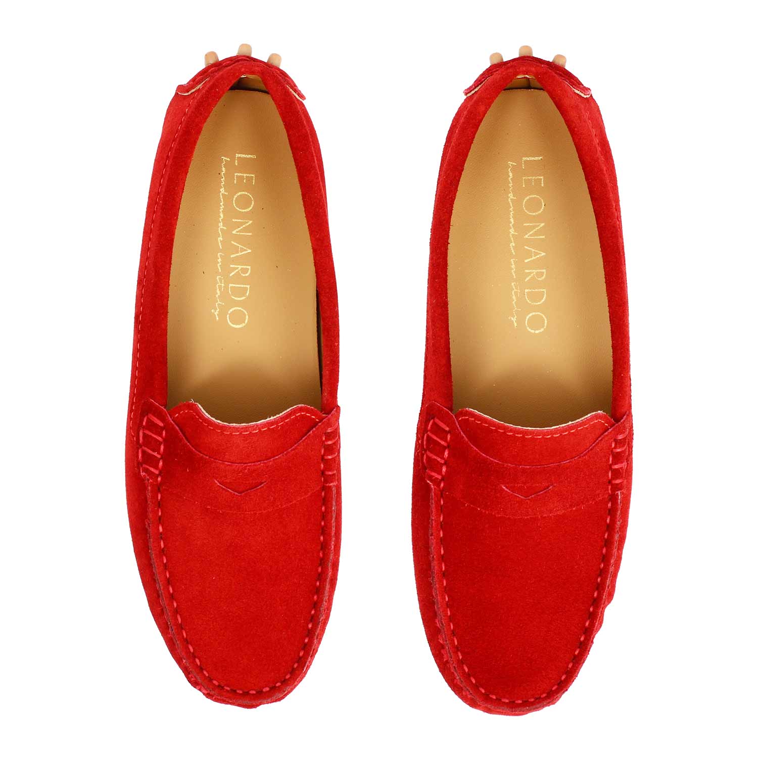 Car shoe Garda da donna in camoscio rosso - Image 2