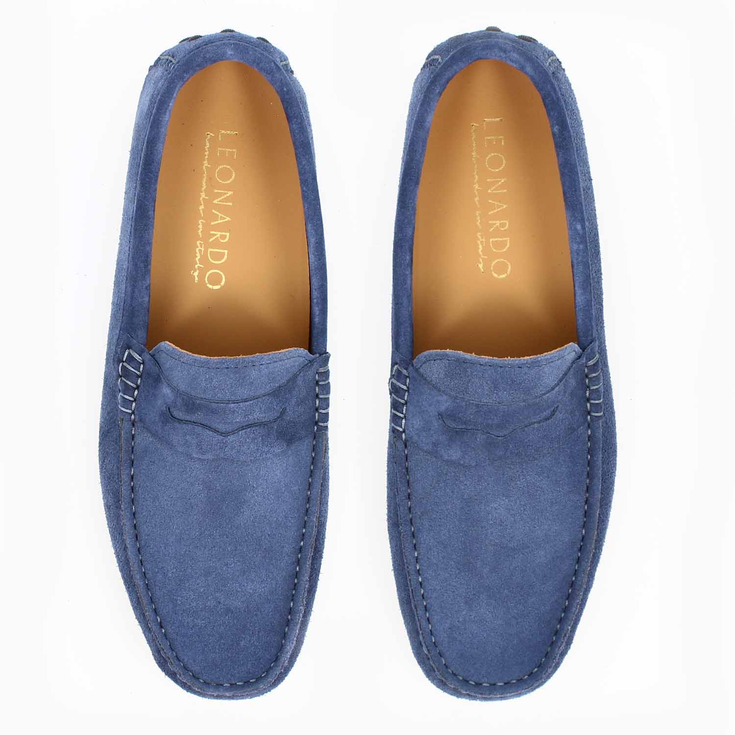 Car shoe Garda da uomo in camoscio celeste - Image 2