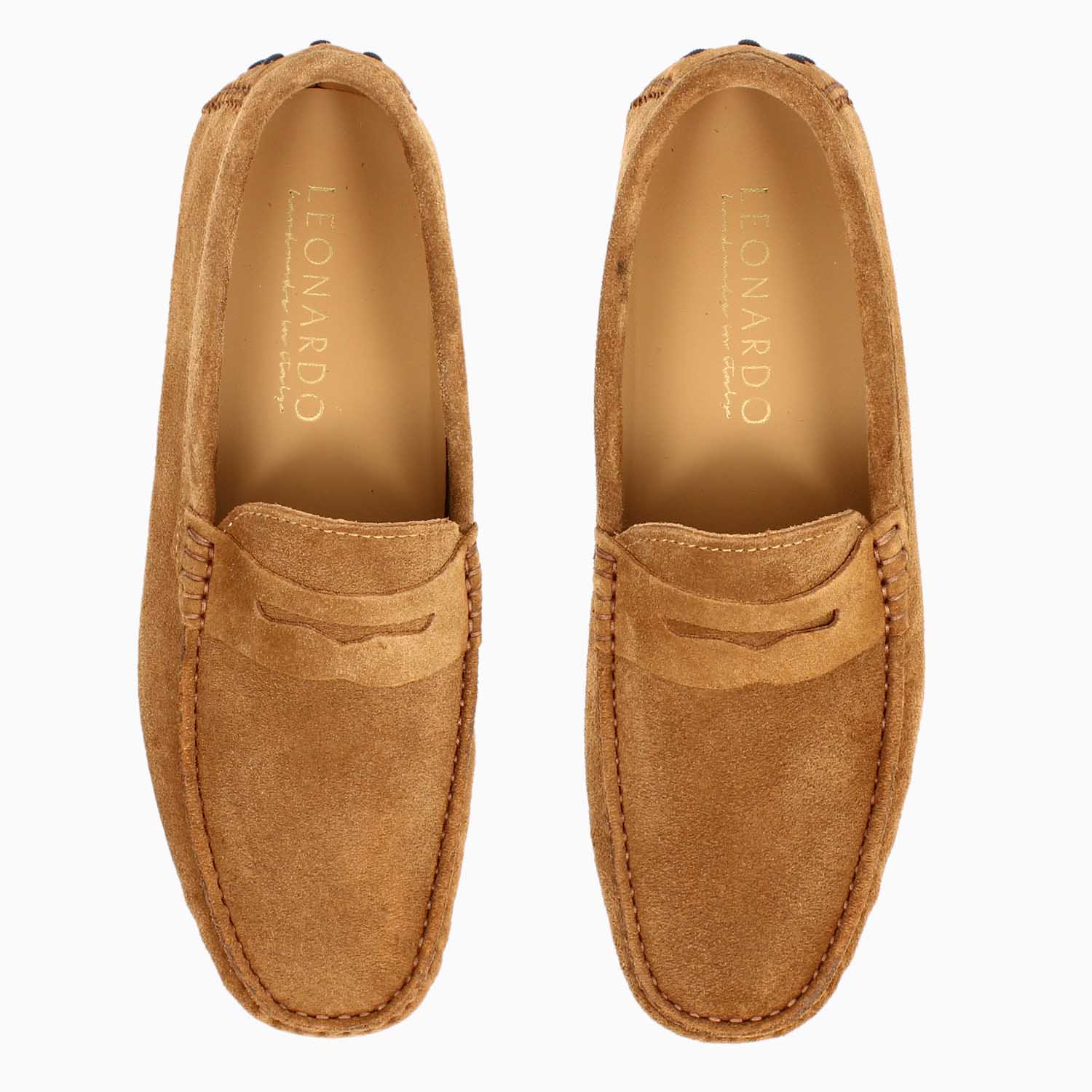 Car shoe Garda da uomo in pelle scamosciata marrone chiaro - Image 4