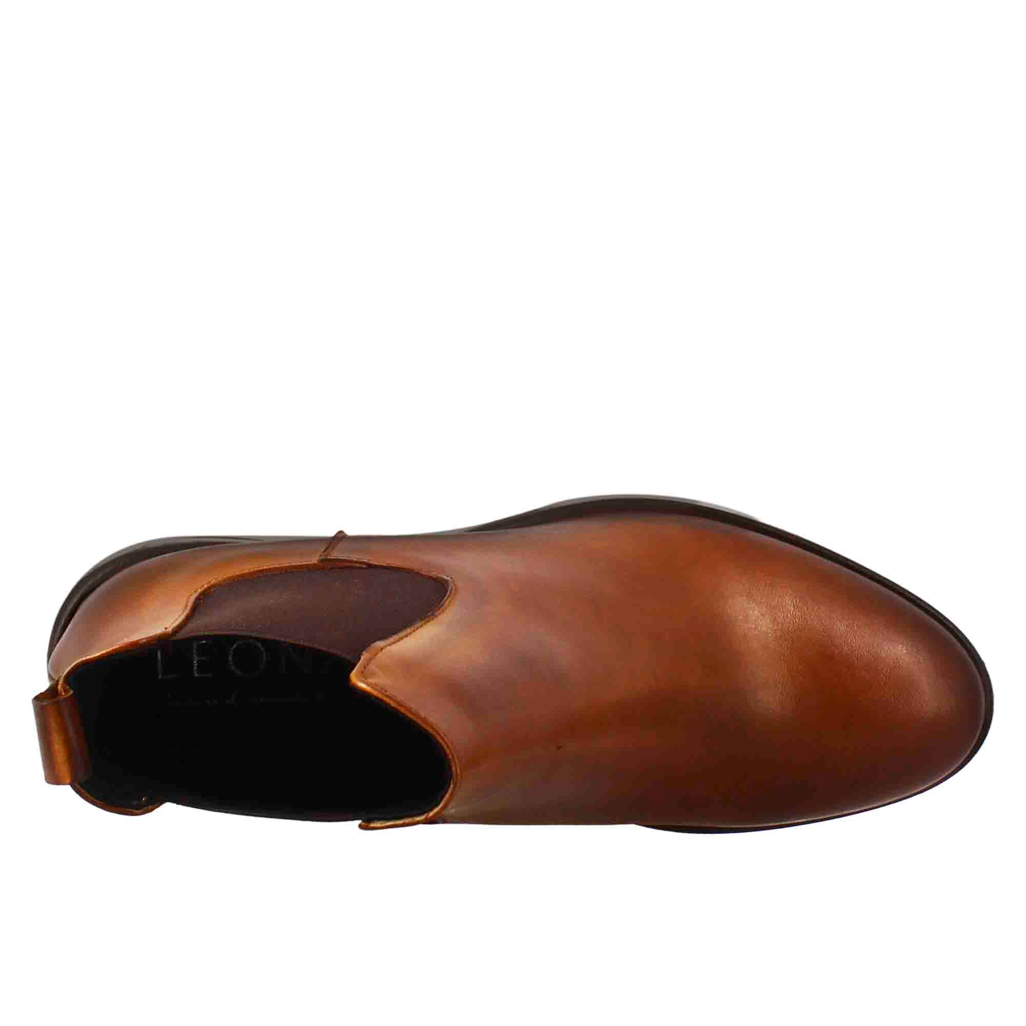 Chelsea da donna liscio con tacco medio in pelle marrone - Image 5