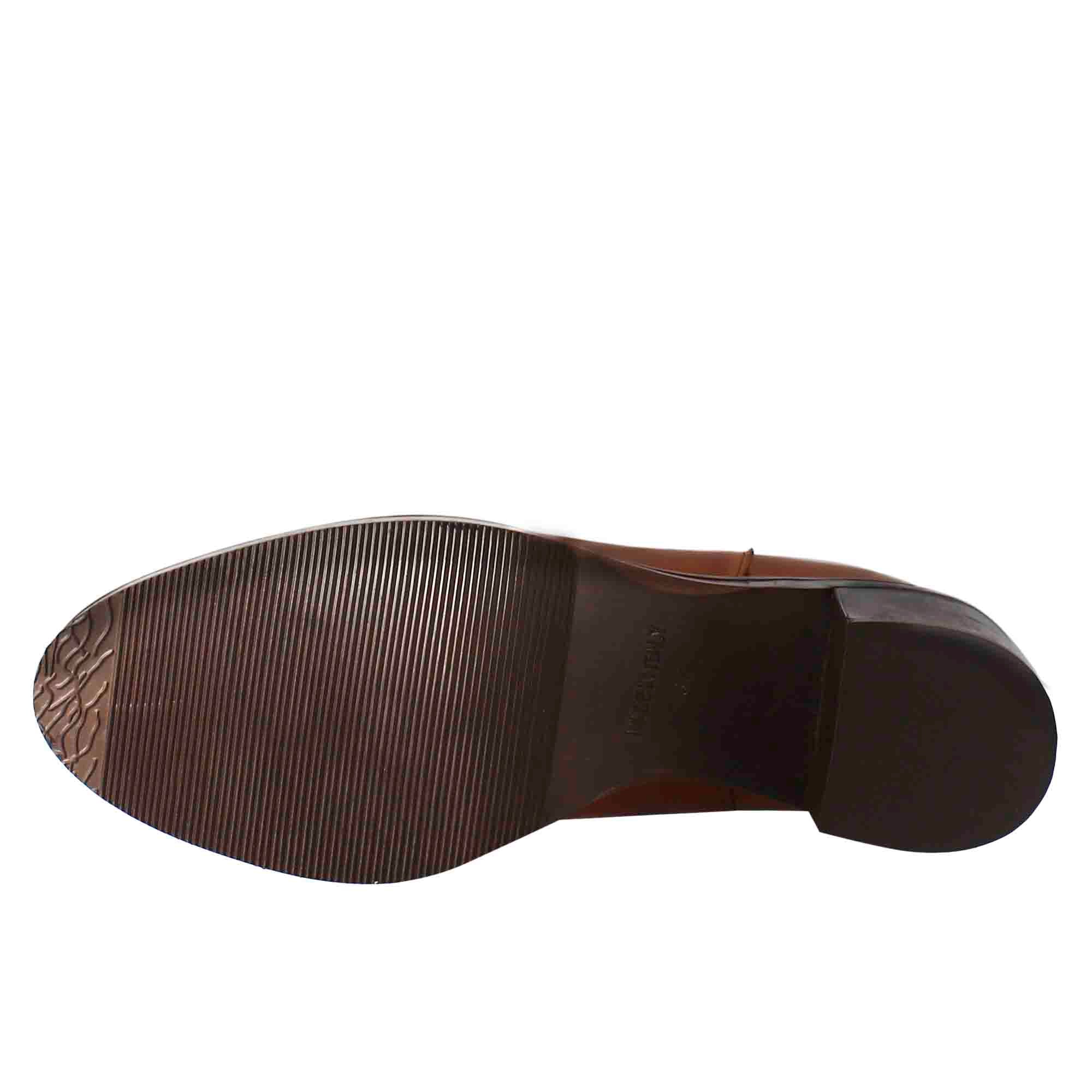 Chelsea da donna liscio con tacco medio in pelle marrone - Image 6