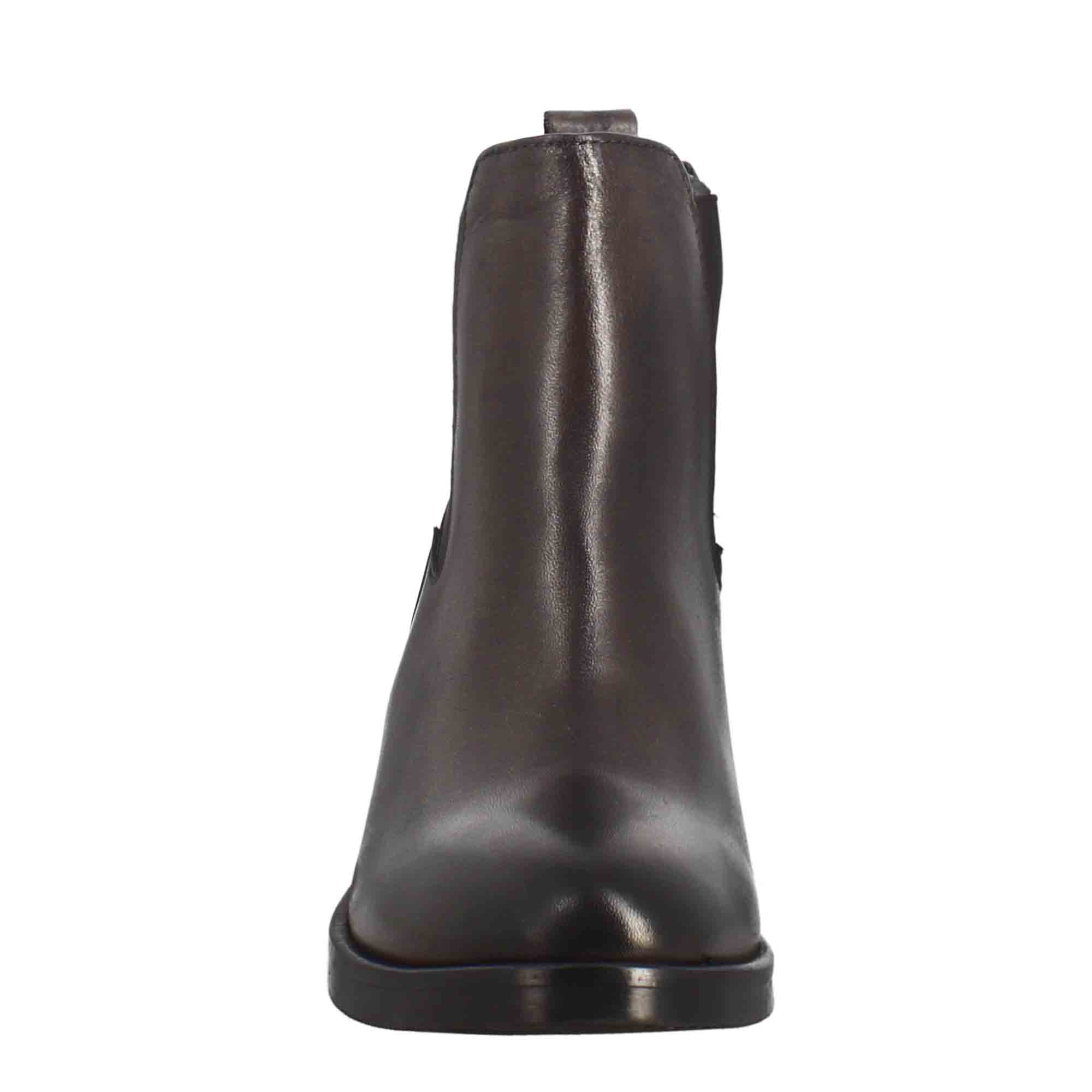 Chelsea da donna liscio con tacco medio in pelle marrone scuro - Image 3