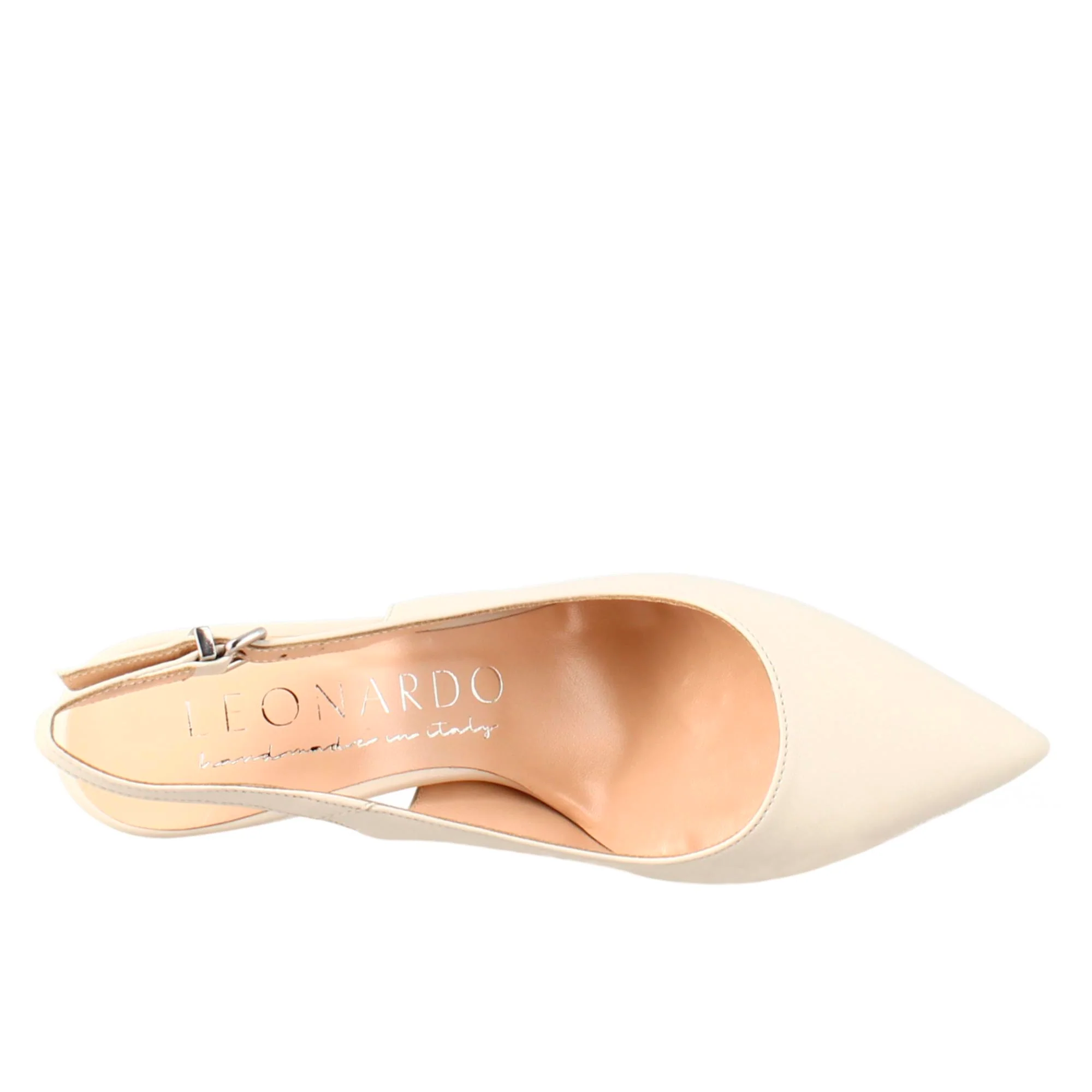 Décolleté con tacco alto da donna in pelle colore crema - Image 5