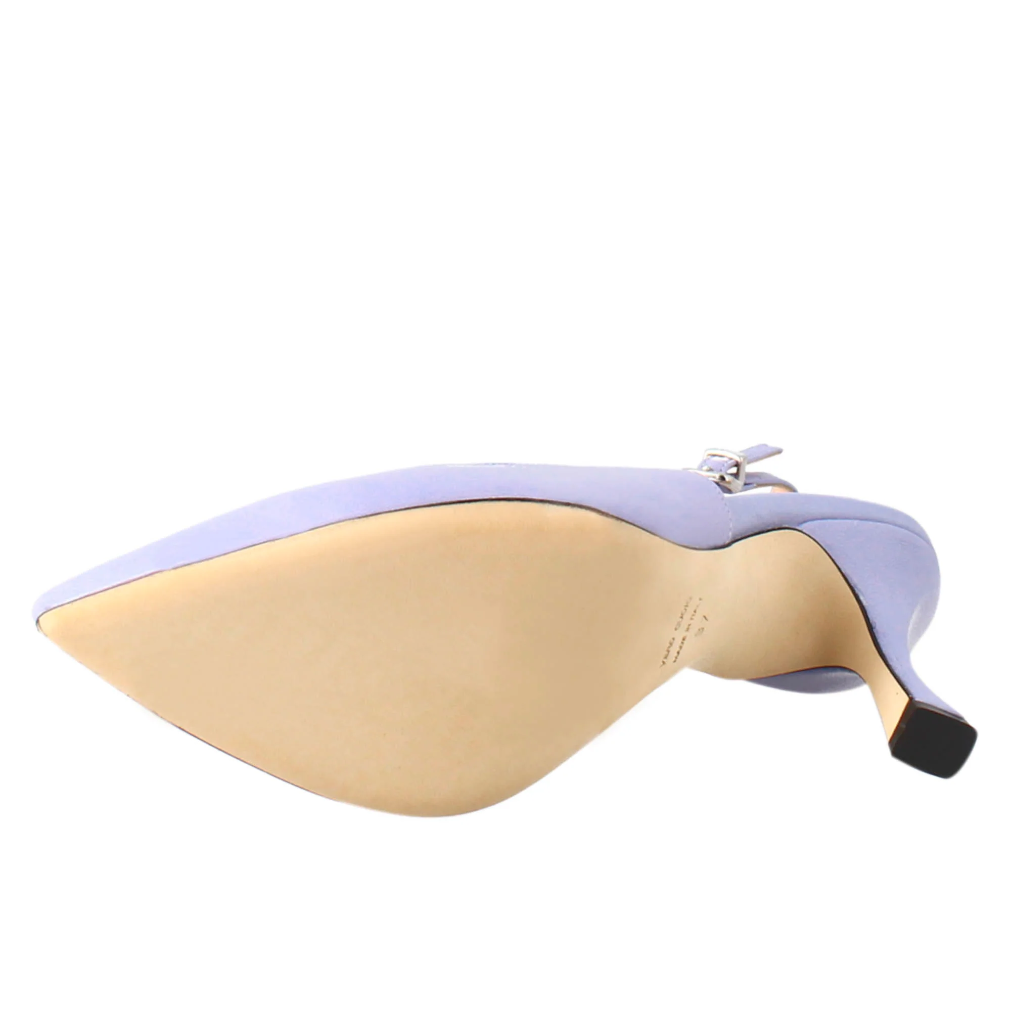 Décolleté con tacco alto da donna in pelle colore glicine - Image 6