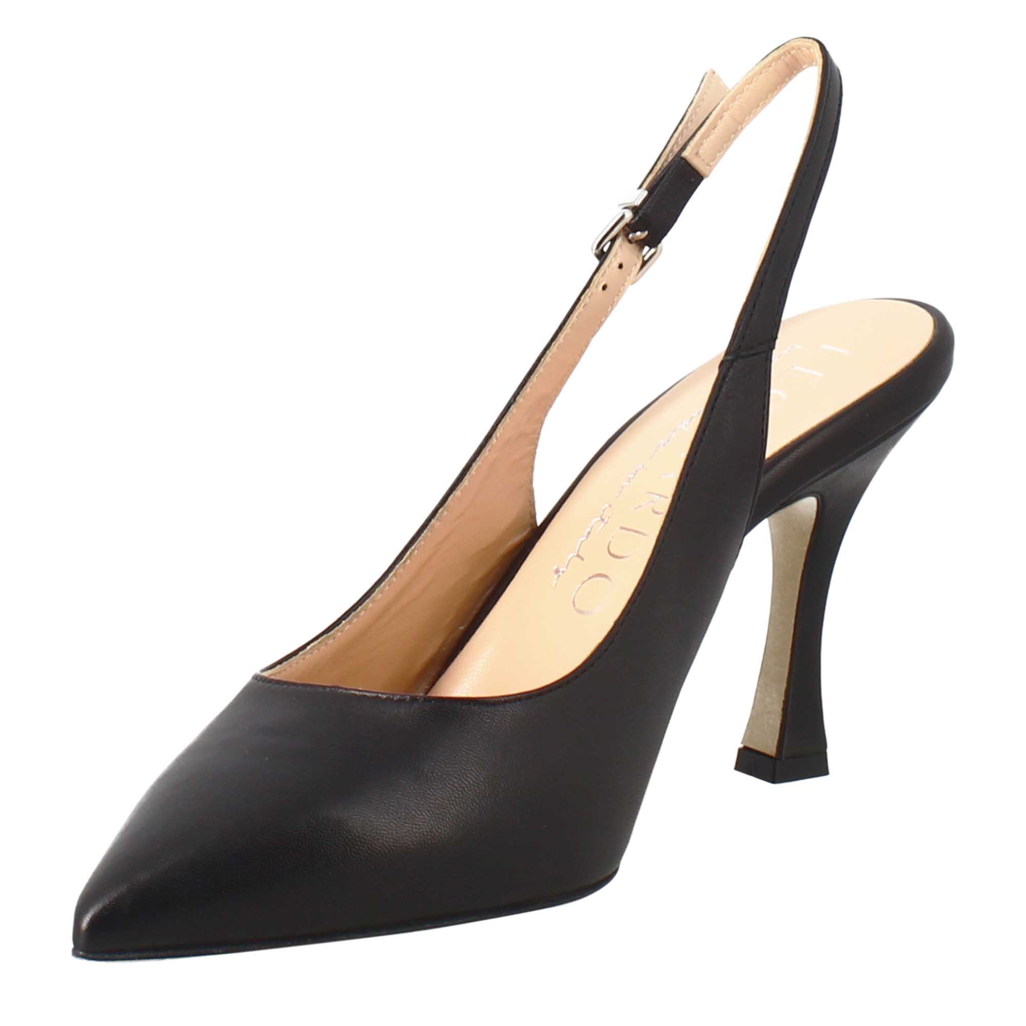 Décolleté con tacco alto da donna in pelle colore nero - Image 4